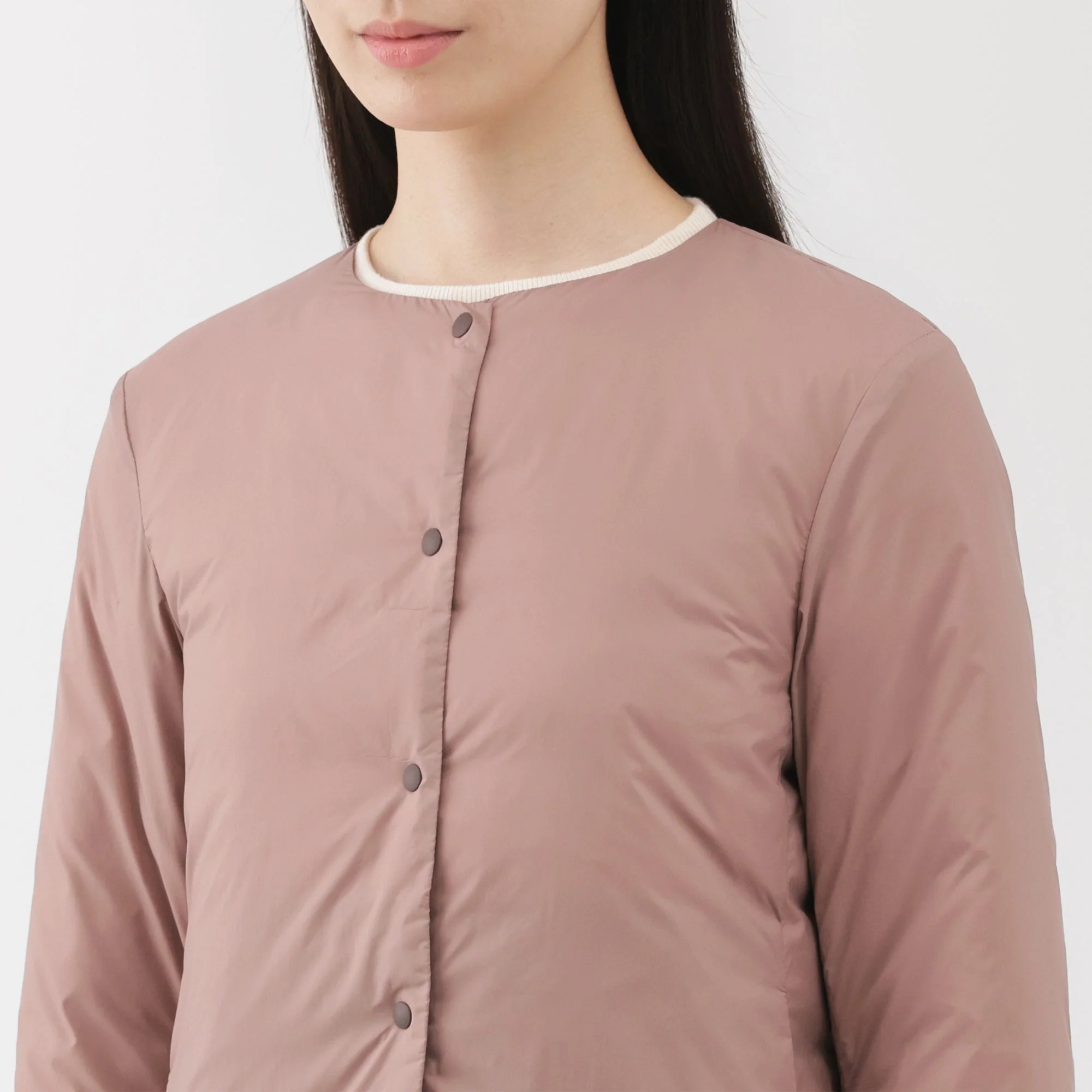 Lightweight Down Collarless Jacket - Image 28