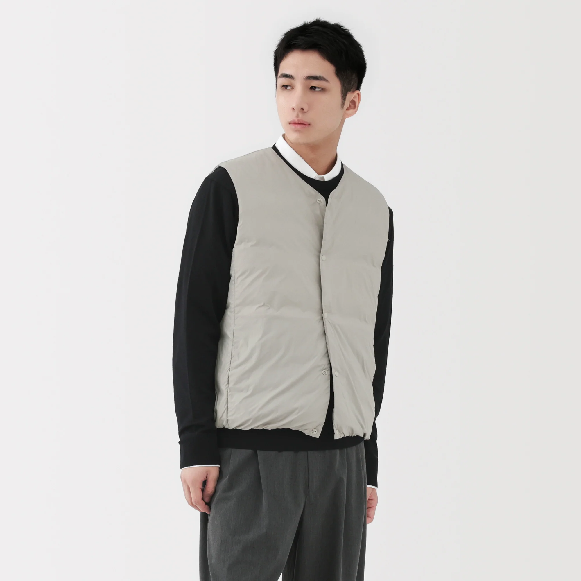 Lightweight Down Collarless Vest - Image 14