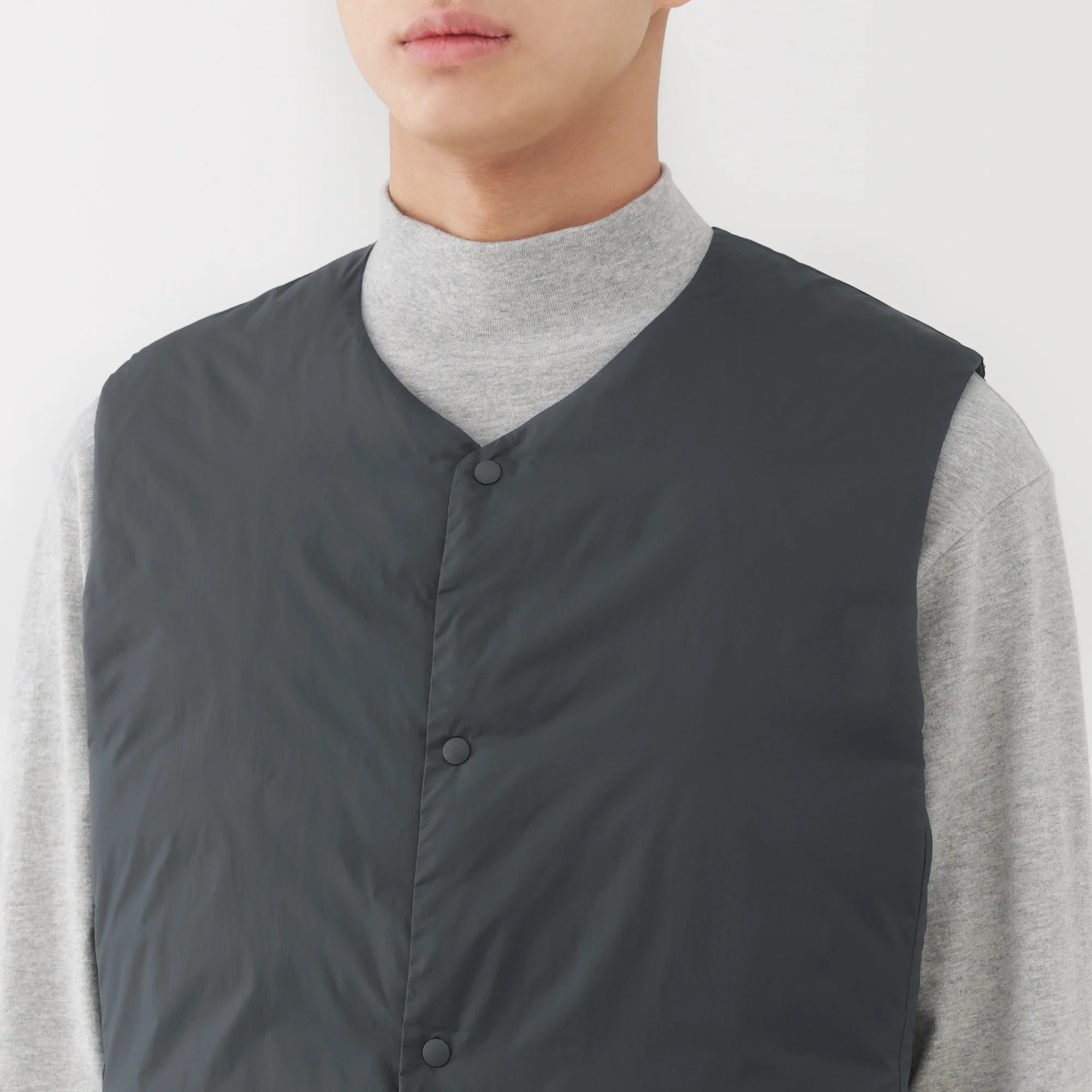 Lightweight Down Collarless Vest - Image 18