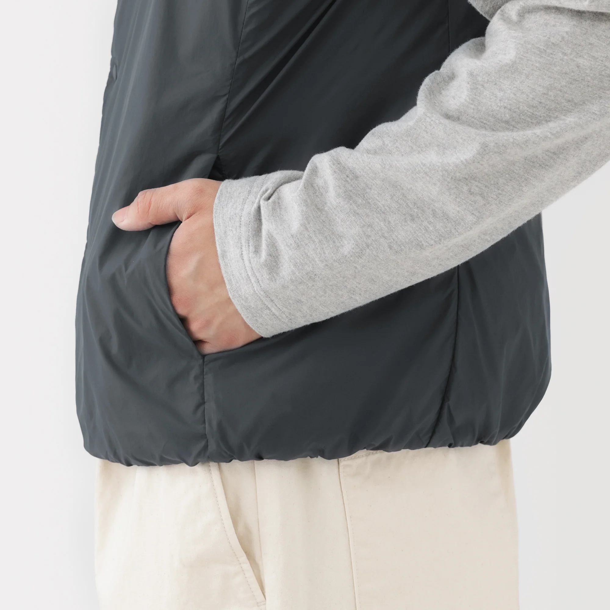Lightweight Down Collarless Vest - Image 19