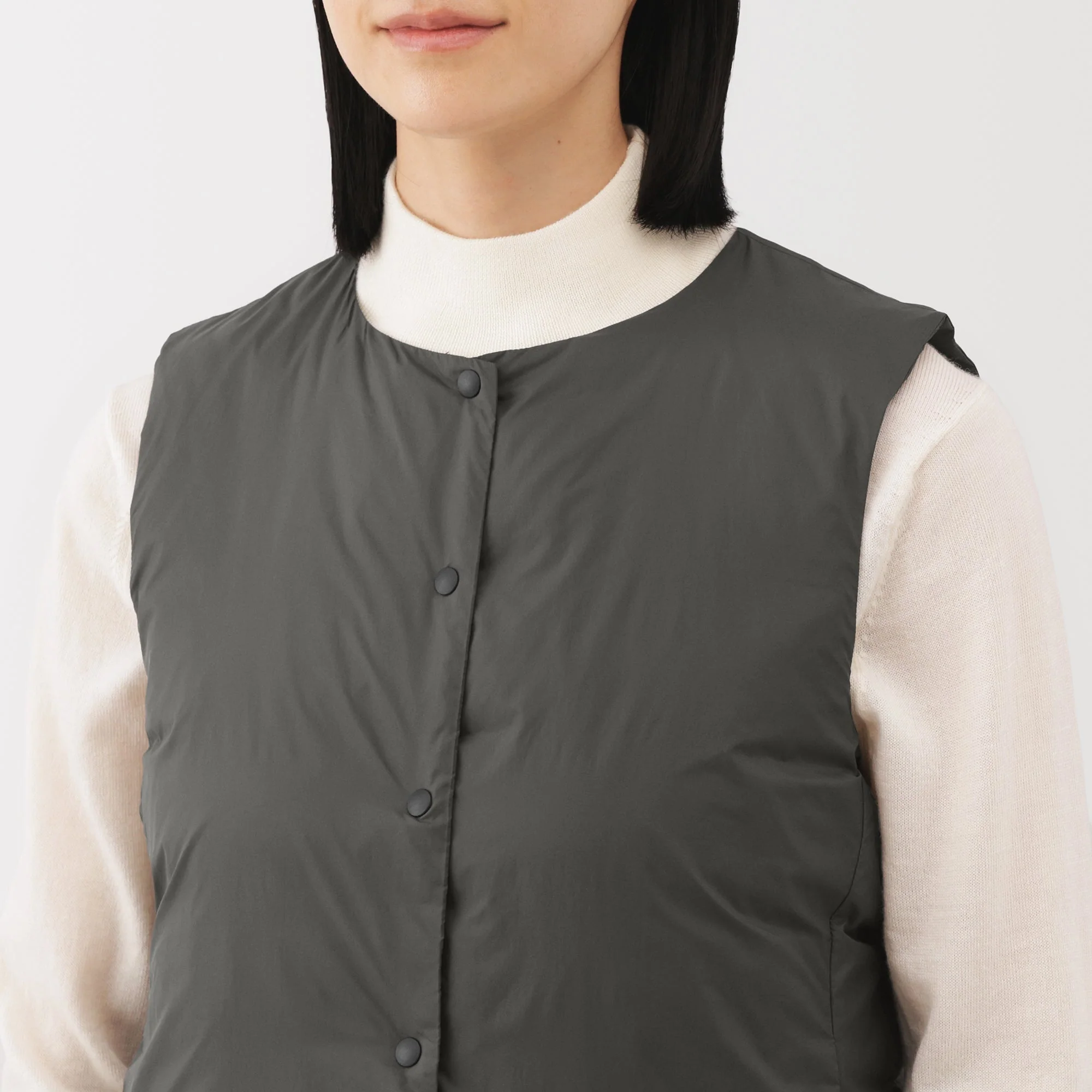 Lightweight Down Collarless Vest - Image 29