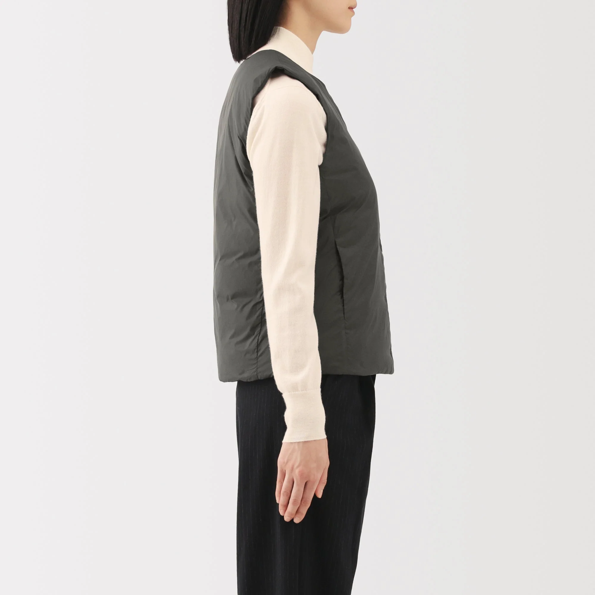 Lightweight Down Collarless Vest - Image 49