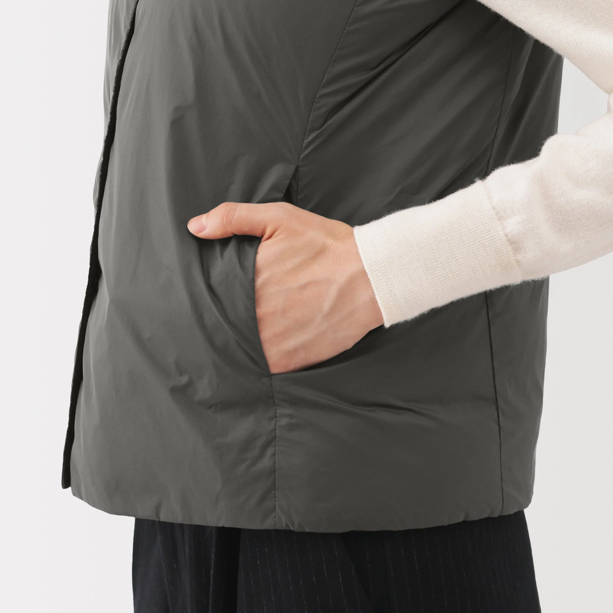 Lightweight Down Collarless Vest - Image 52