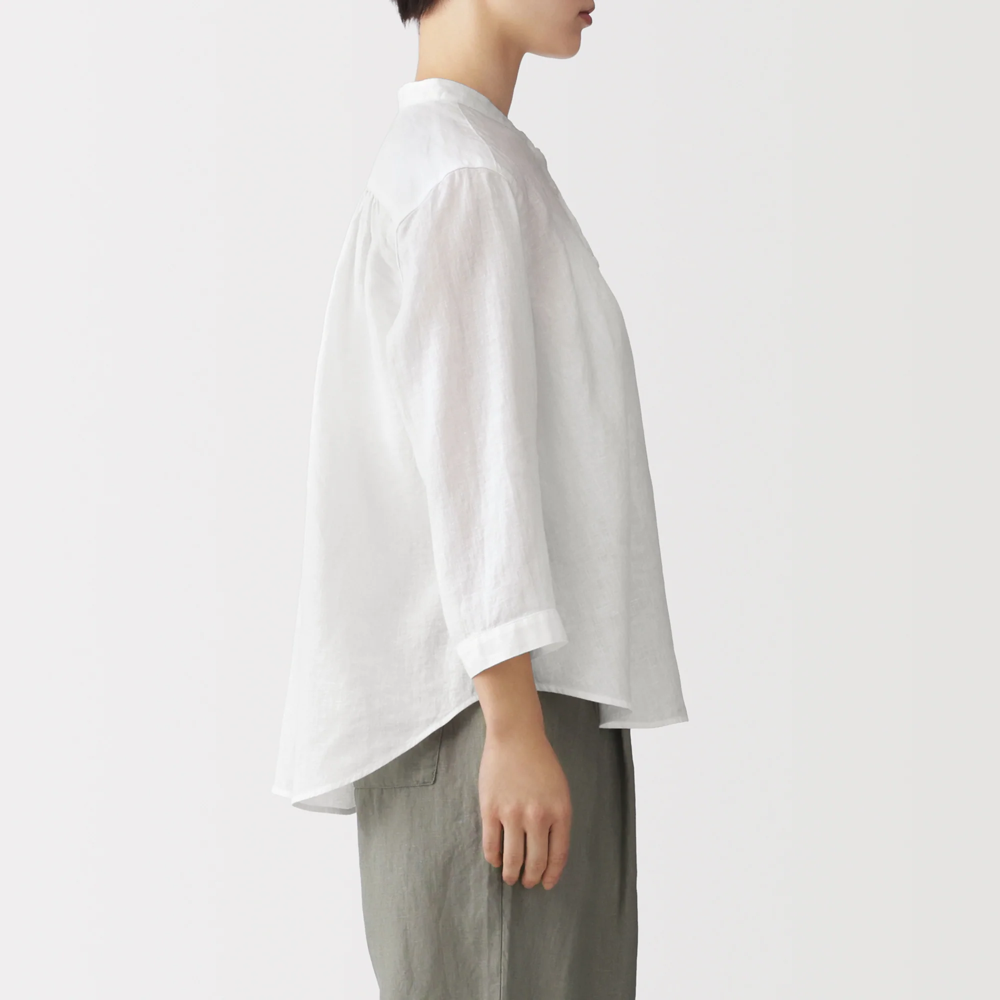 Linen 3/4 Sleeve Blouse - Image 5