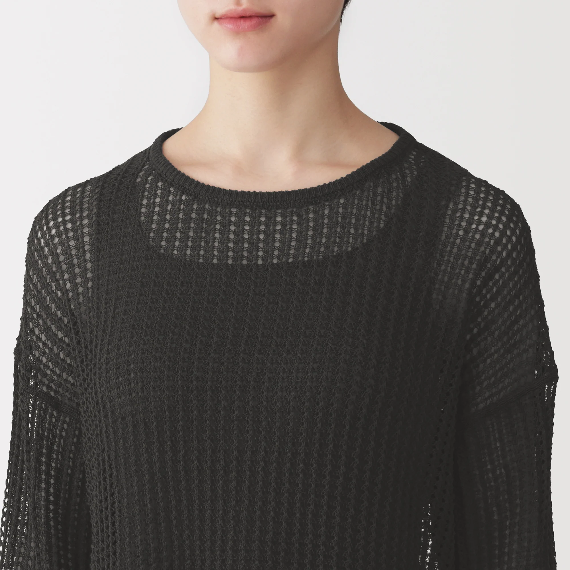 Linen Blend Mesh Wide Sweater - Image 16