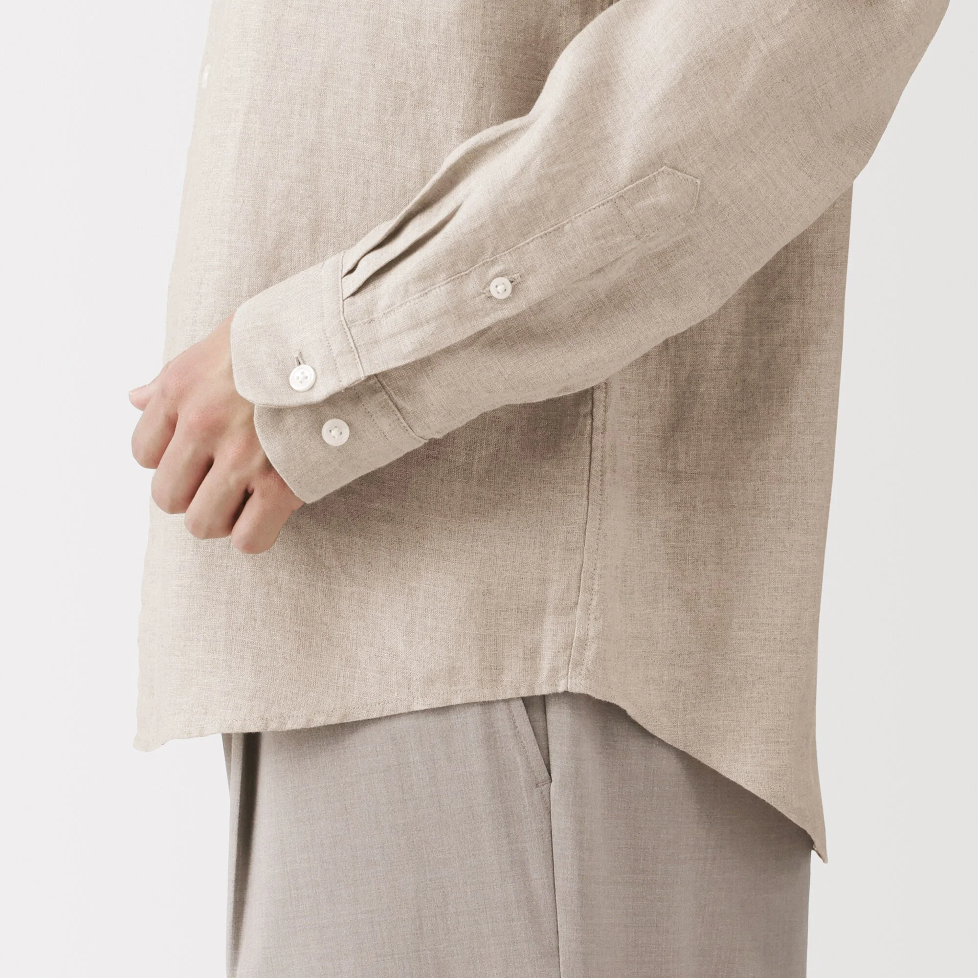 Linen Stand Collar Shirt - Image 17
