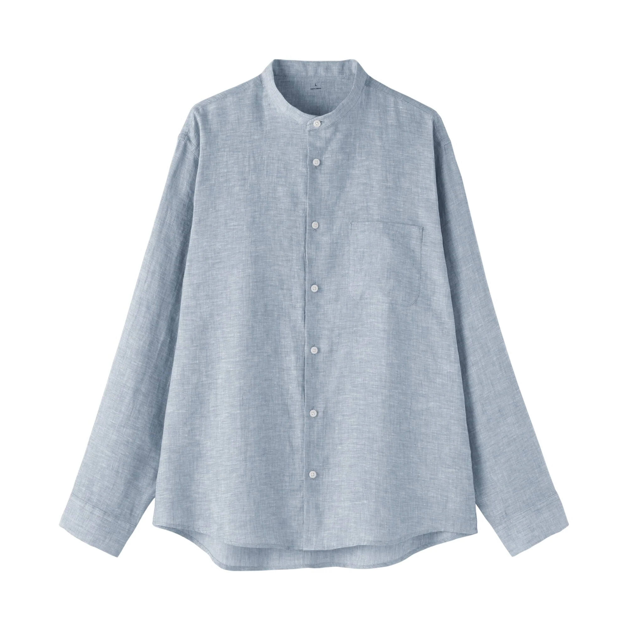 Linen Stand Collar Shirt - Image 29
