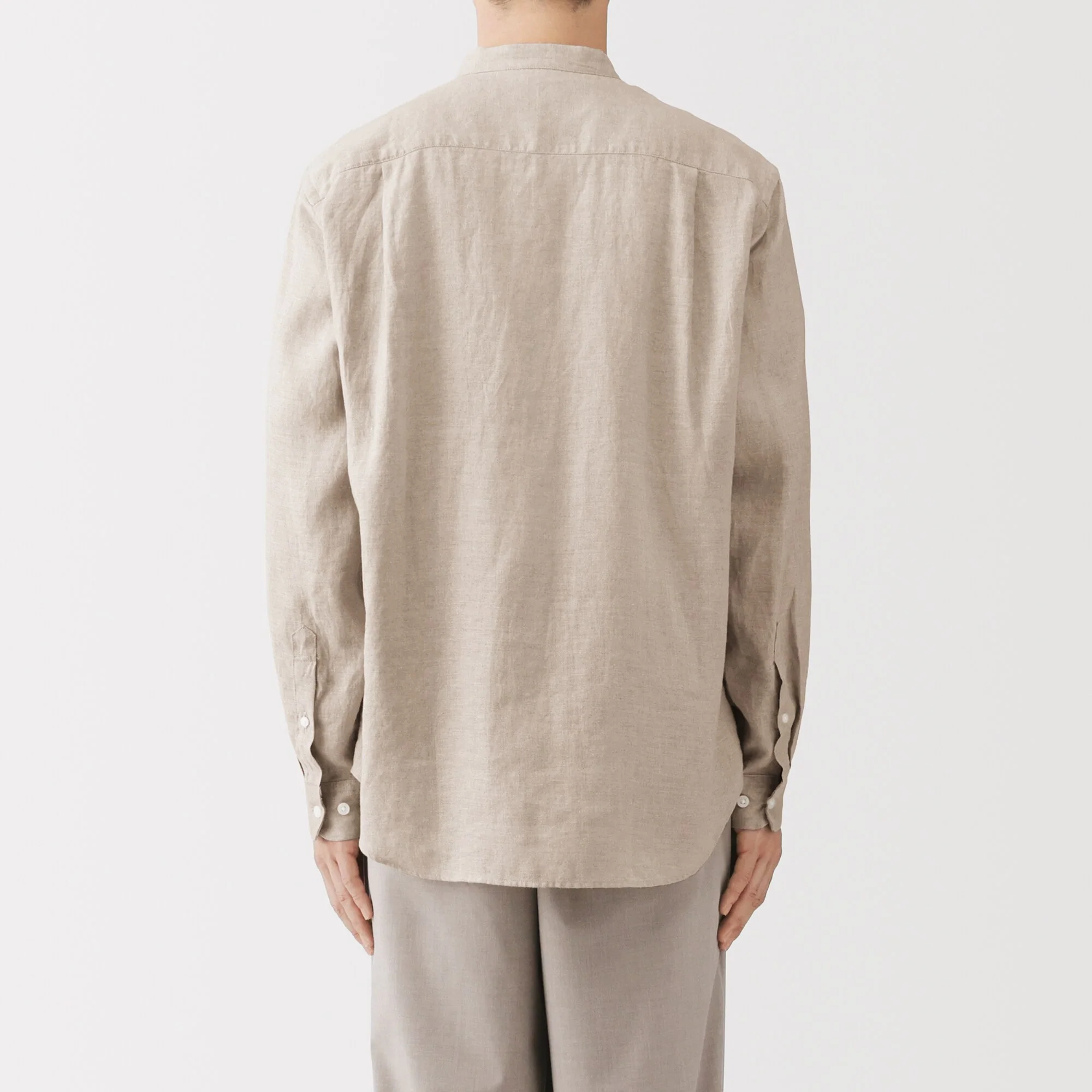 Linen Stand Collar Shirt - Image 33