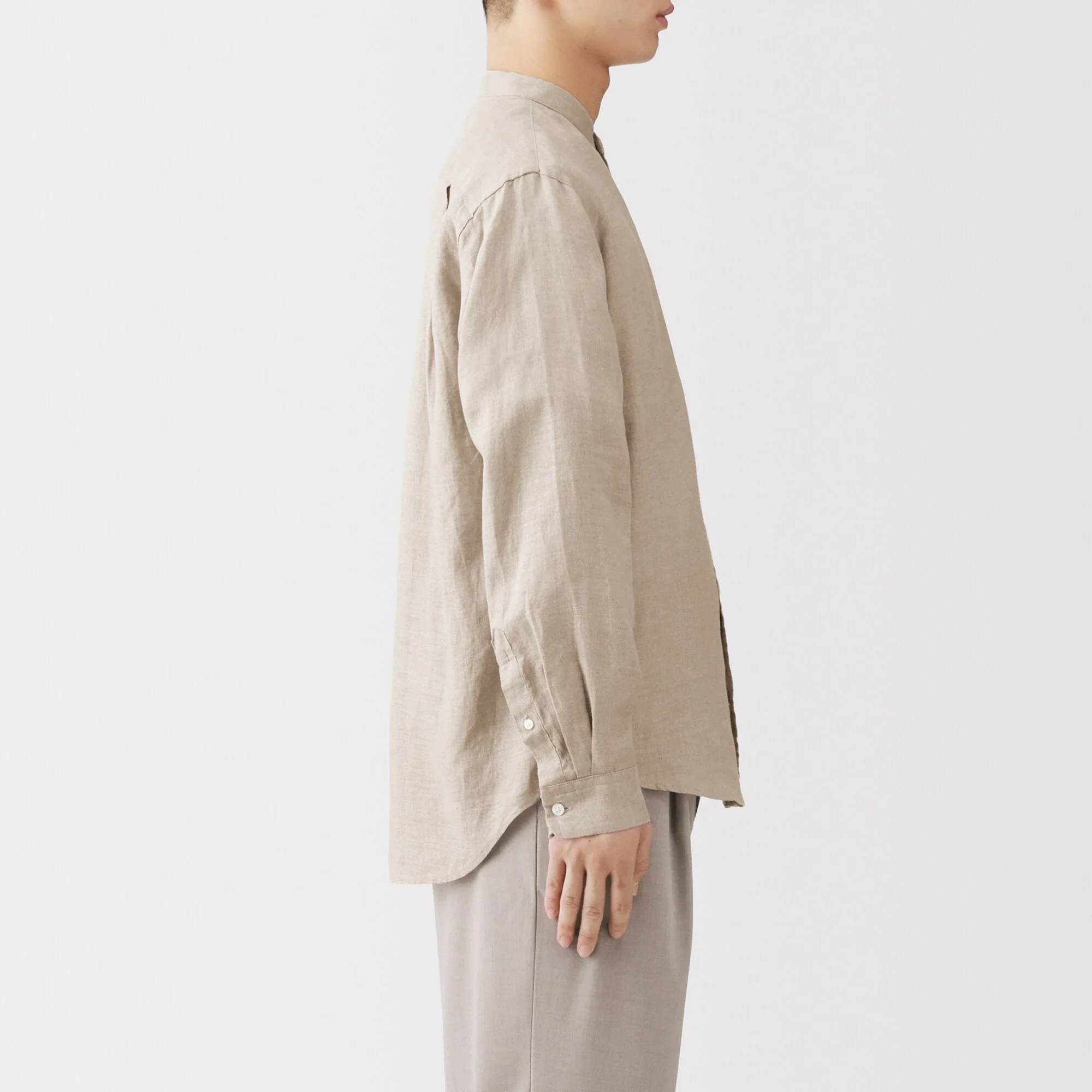 Linen Stand Collar Shirt - Image 5