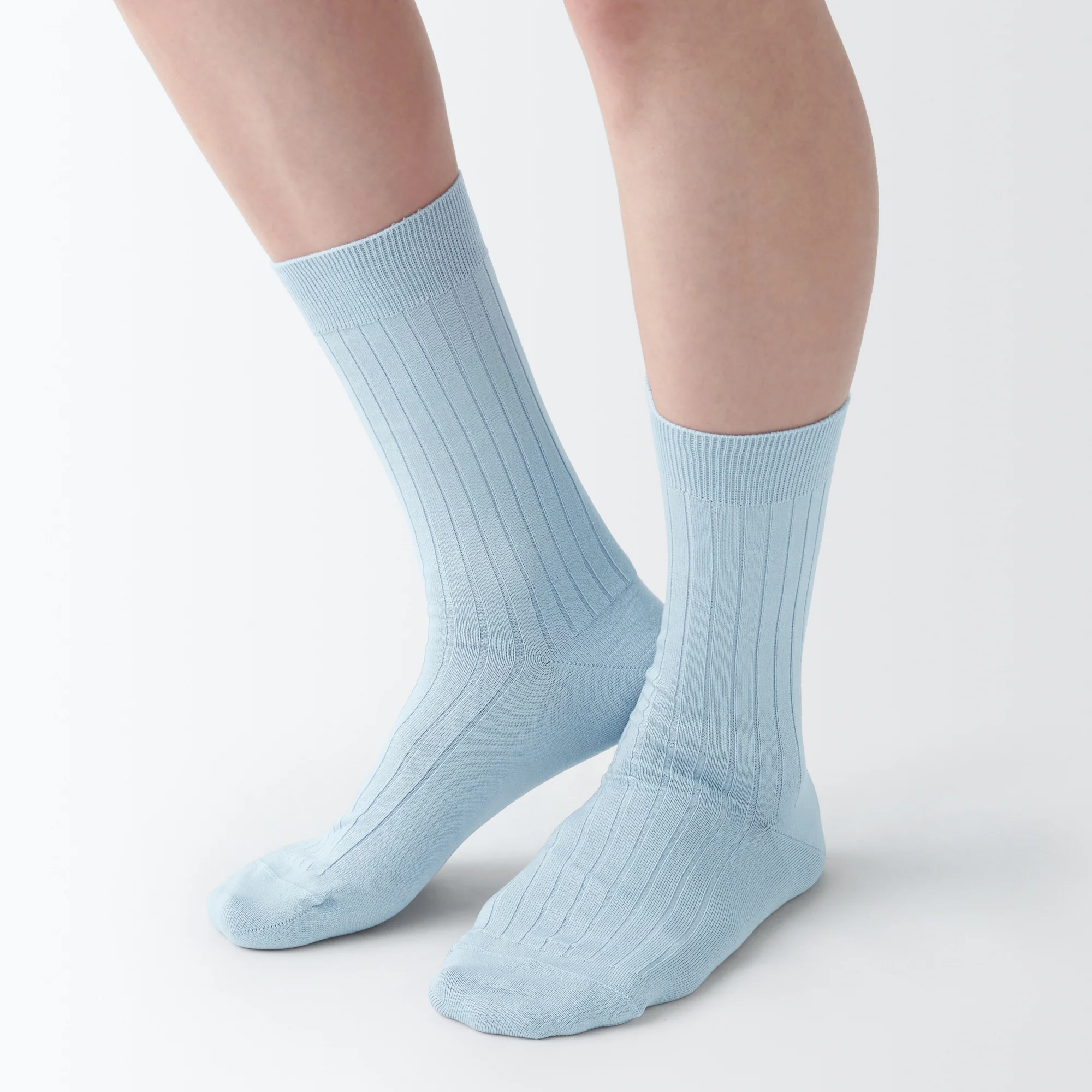 Lustrous Cotton Yarn Ribbed Socks - Image 11