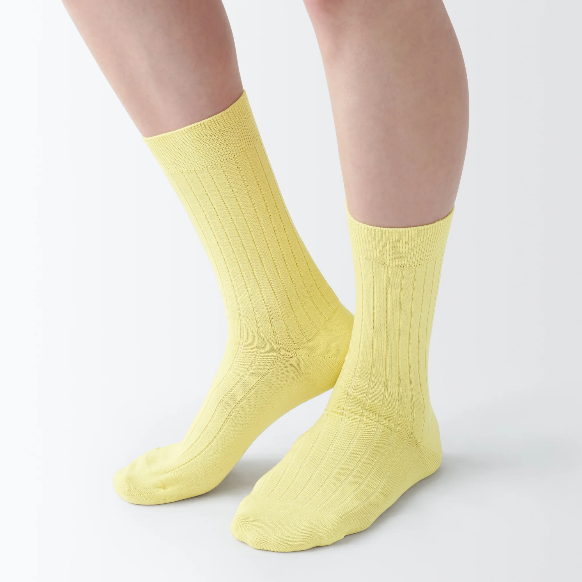 Lustrous Cotton Yarn Ribbed Socks - Image 7