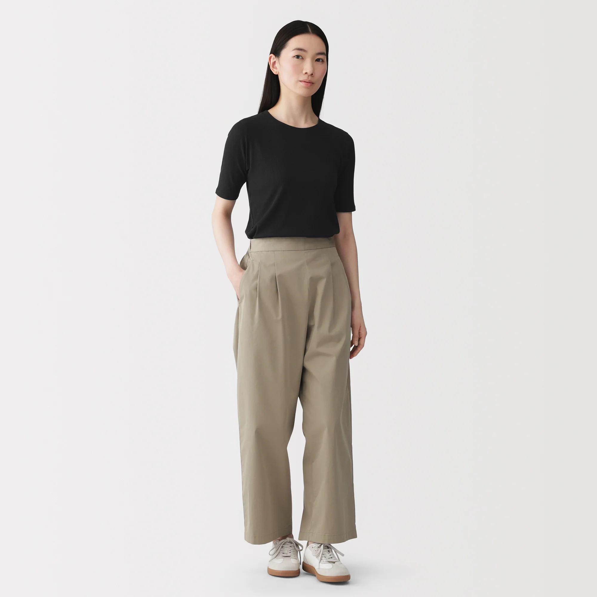 Lyocell Blend Rib Half Sleeve T-Shirt - Image 20