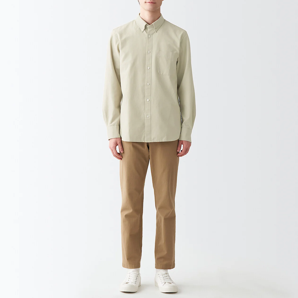 Men's Washed Oxford Collared Long Sleeve Button Down Shirt - Image 27