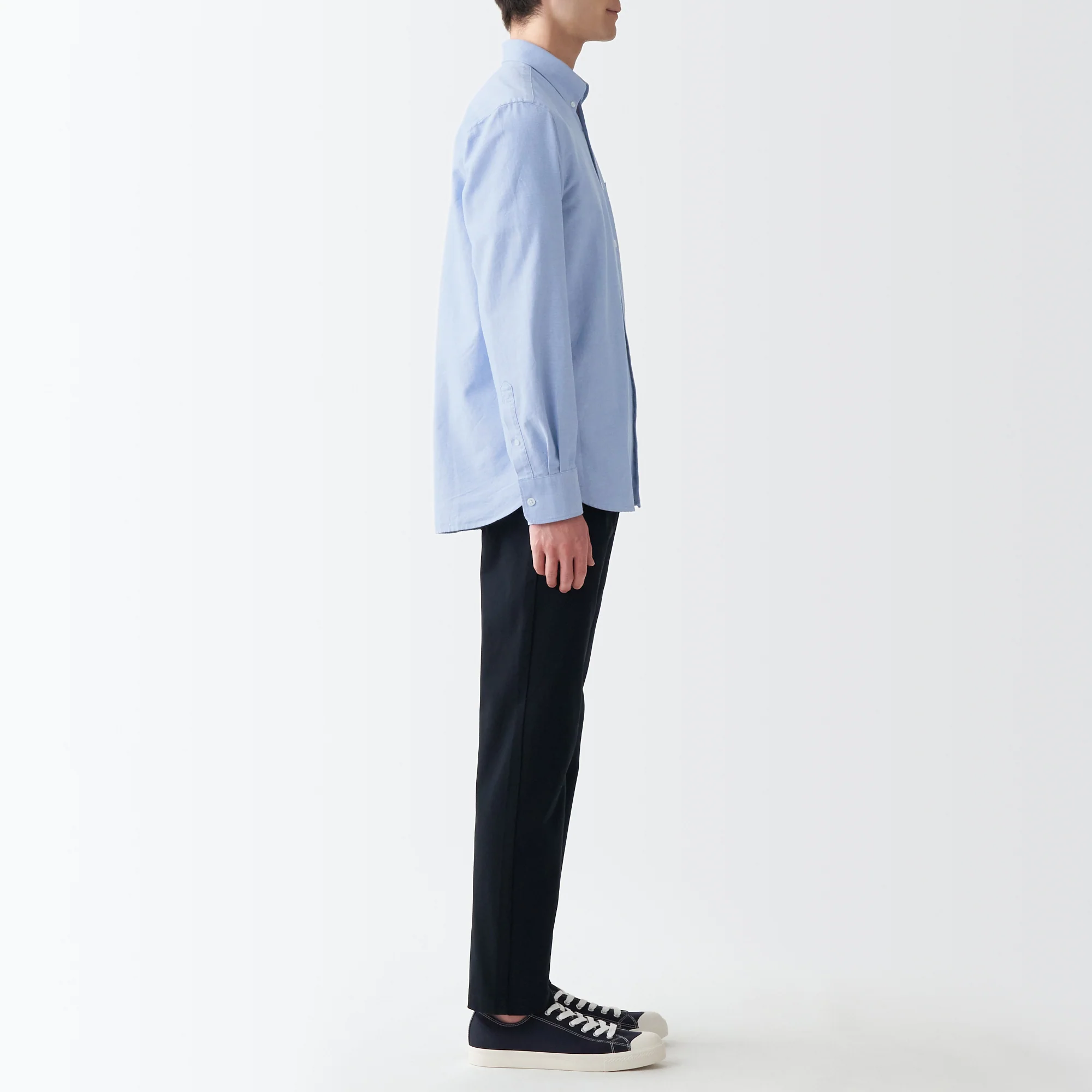 Men's Washed Oxford Collared Long Sleeve Button Down Shirt - Image 55