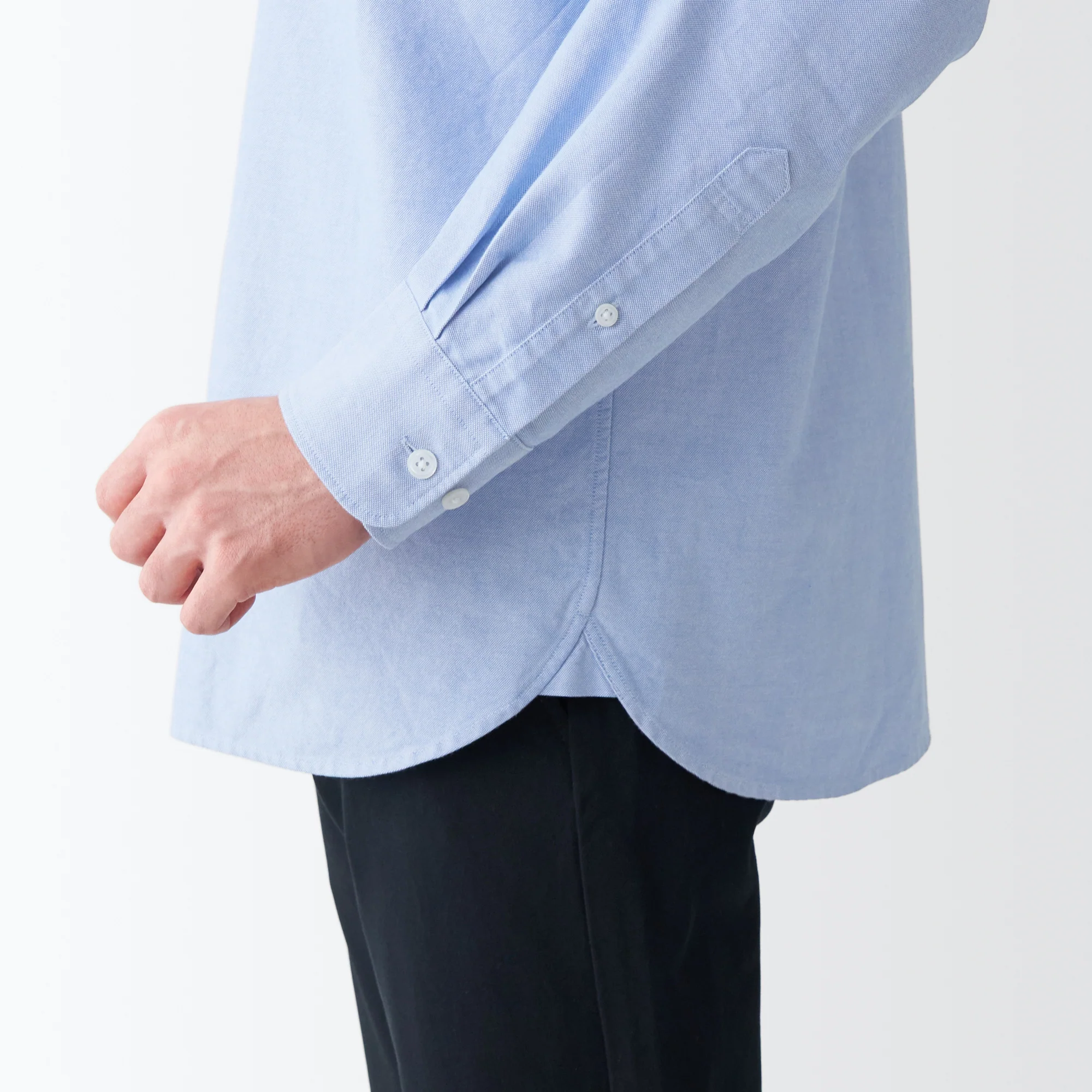 Men's Washed Oxford Collared Long Sleeve Button Down Shirt - Image 60