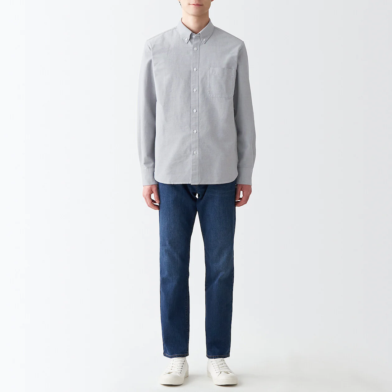 Men's Washed Oxford Collared Long Sleeve Button Down Shirt - Image 7