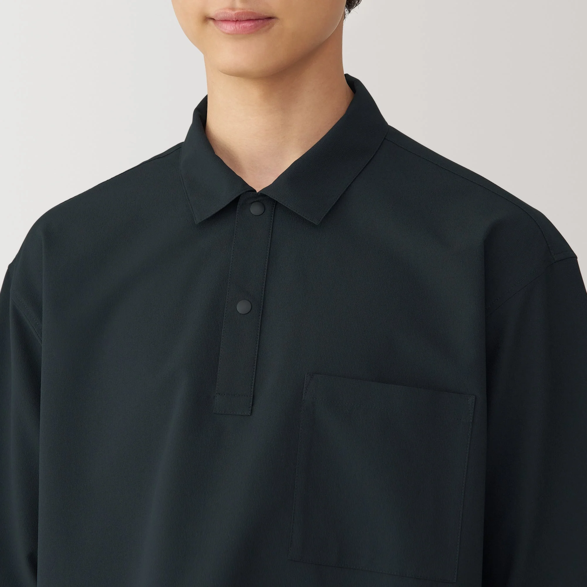 Men's Breathable Wide Half Sleeve Woven Polo Shirt - Image 7