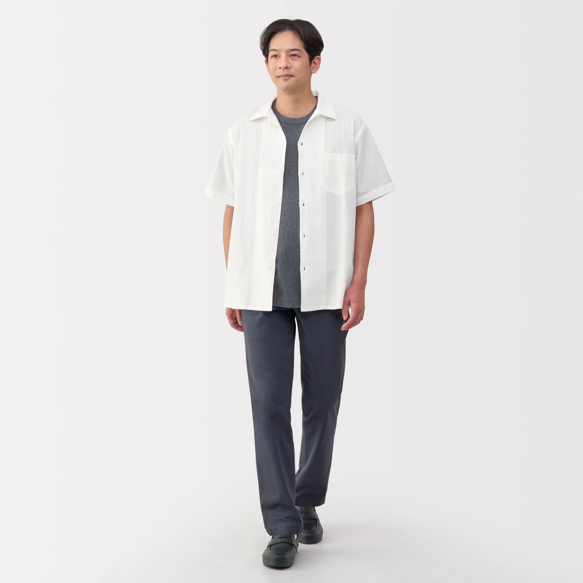 Men's Dobby Open Collar Shirt - Image 4