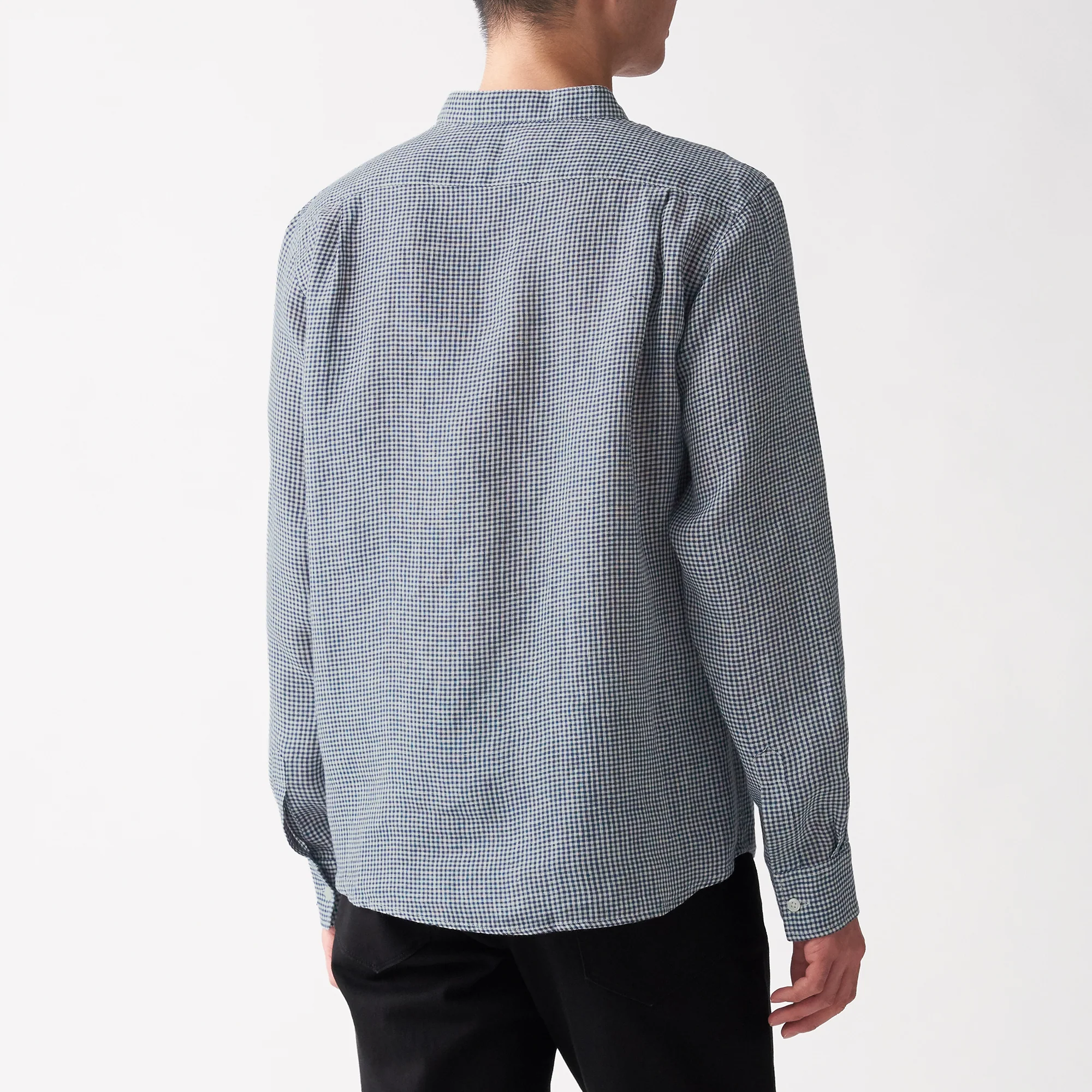 Men's French Linen Washed Stand Collar Shirt - Image 32
