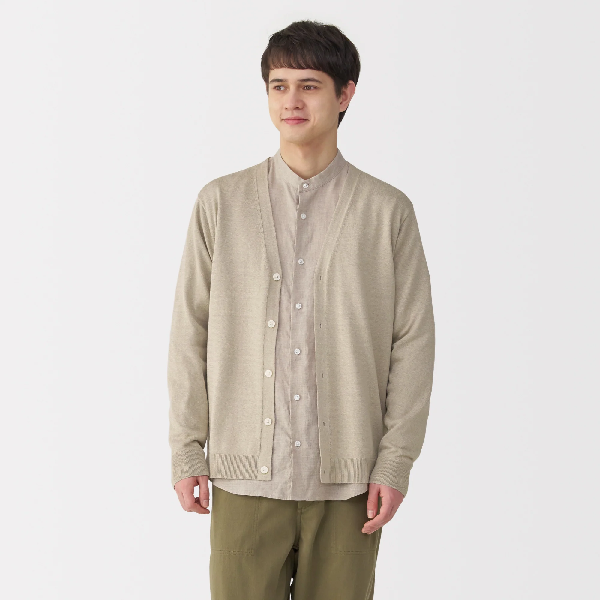Men's Hemp Blend V-Neck Cardigan - Image 3