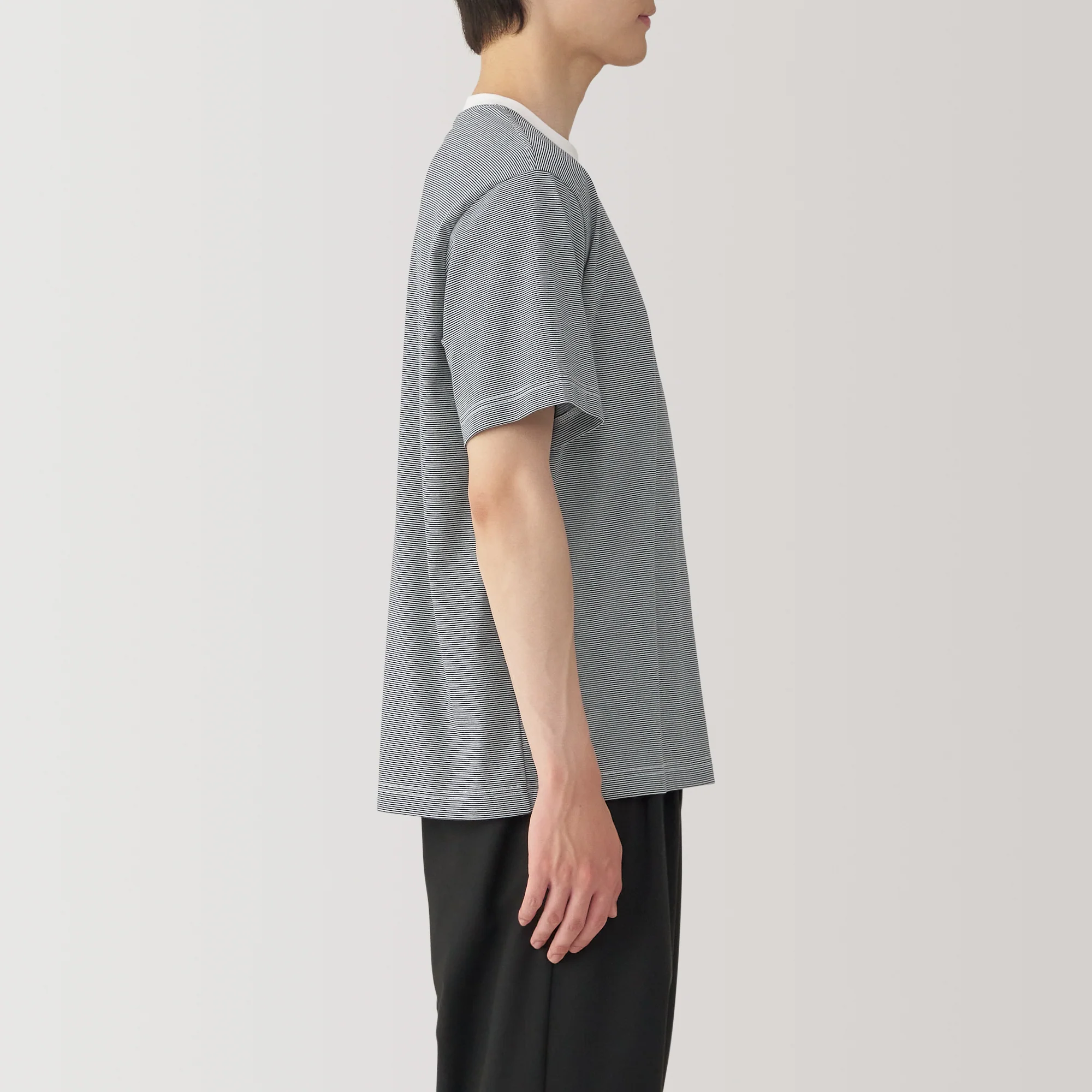 Men's Jersey Crew Neck Short Sleeve Striped T-Shirt - Image 5