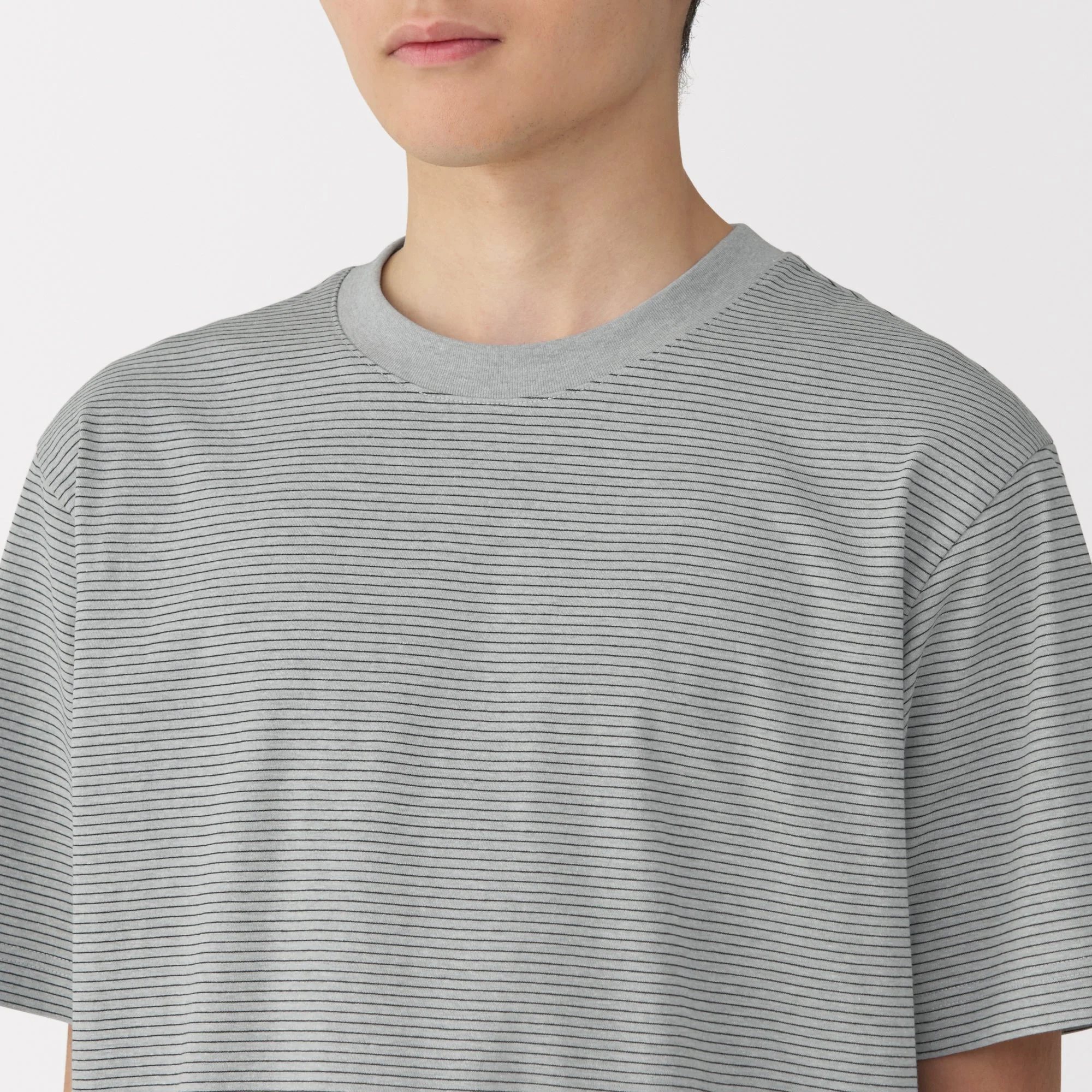 Men's Jersey Crewneck Striped T-Shirt - Image 21