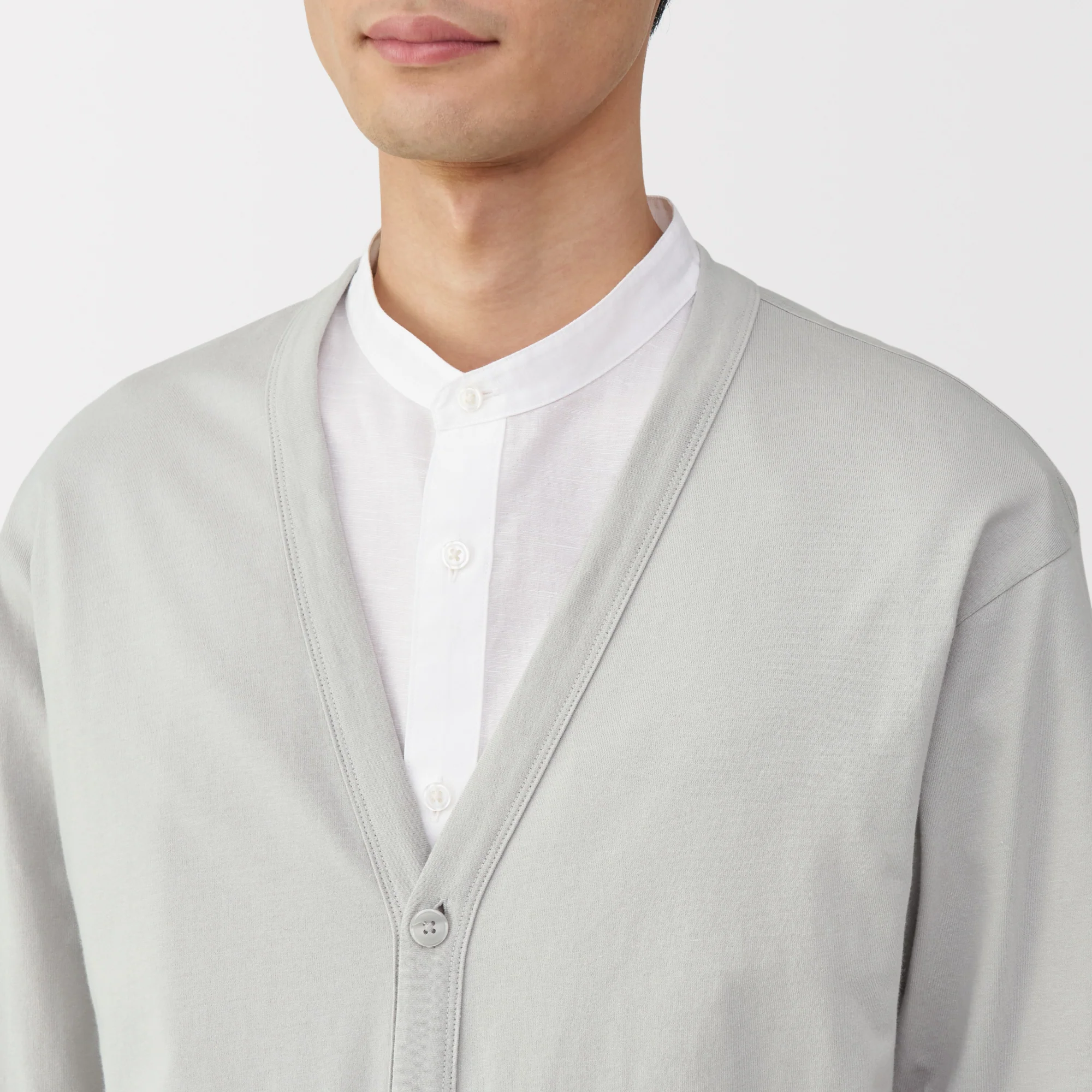 Men's Jersey V Neck Cardigan - Image 15