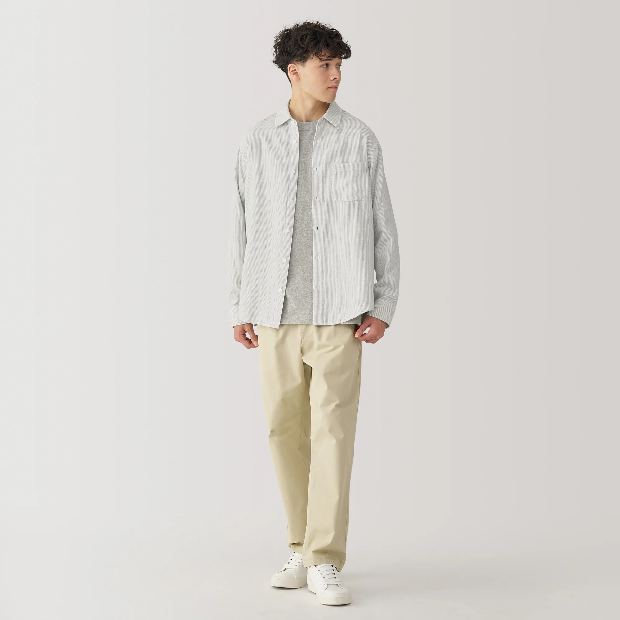 Men's Kapok Blend Double Gauze Long Sleeve Shirt - Image 13