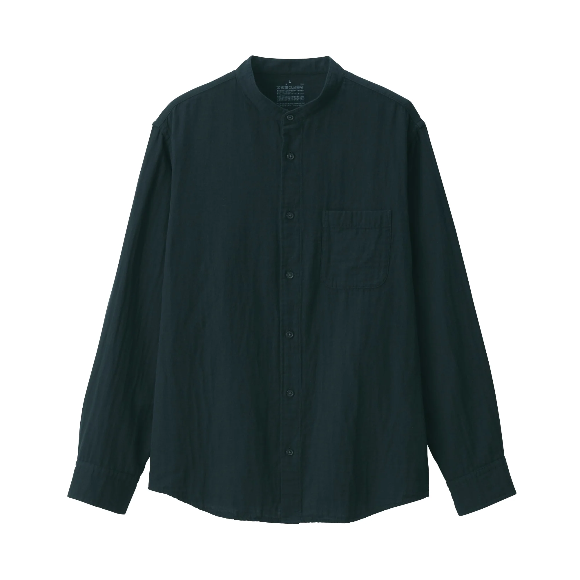 Men's Kapok Blend Double Gauze Stand Collar Long Sleeve Striped Shirt - Image 29