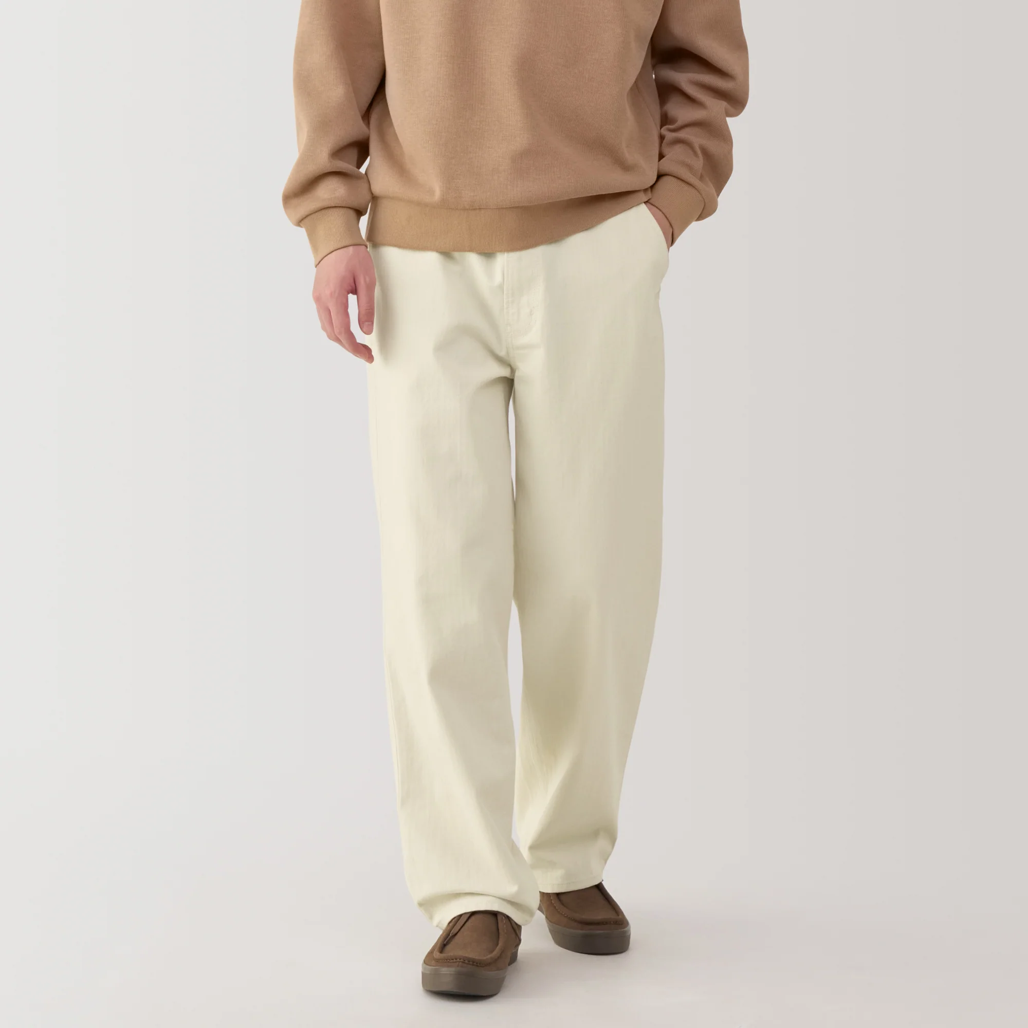 Men's Kapok Blend Herringbone Wide Pants - Image 3
