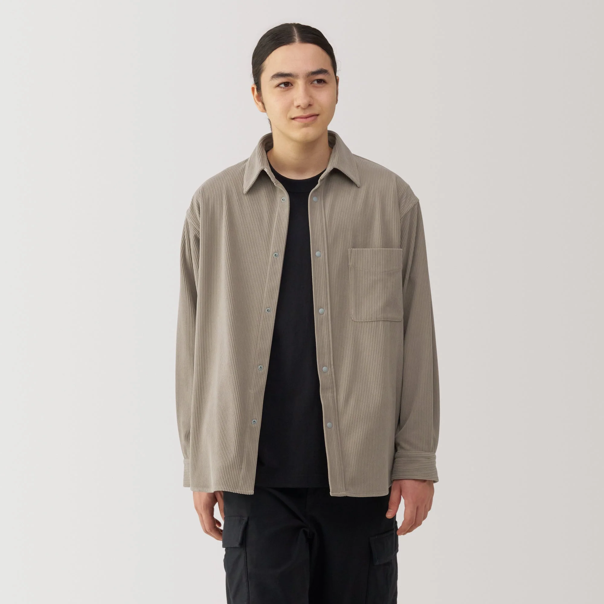 Men's Knit Corduroy Shirt Jacket - Image 3
