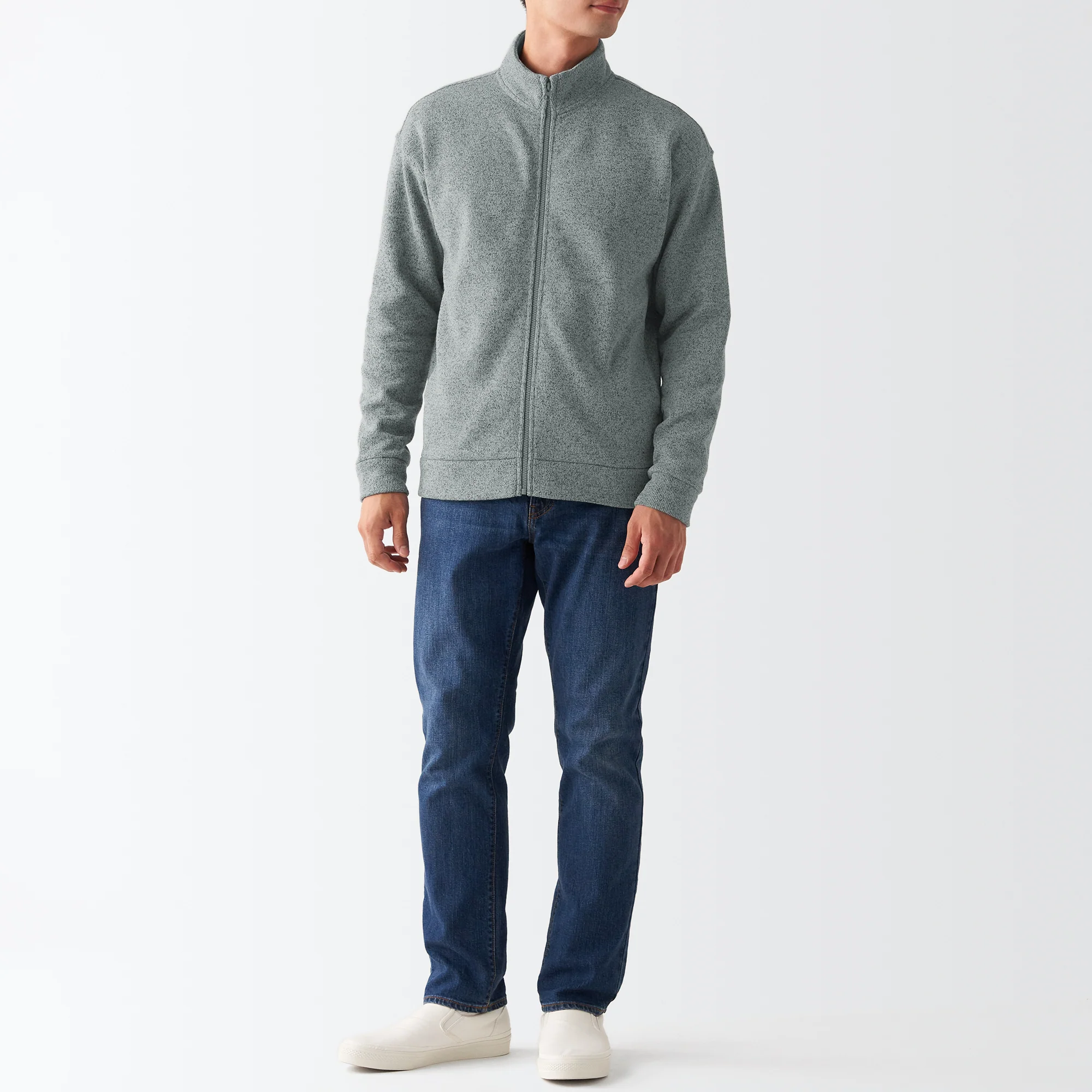 Men's Knit Fleece Stand Collar Jacket - Image 12