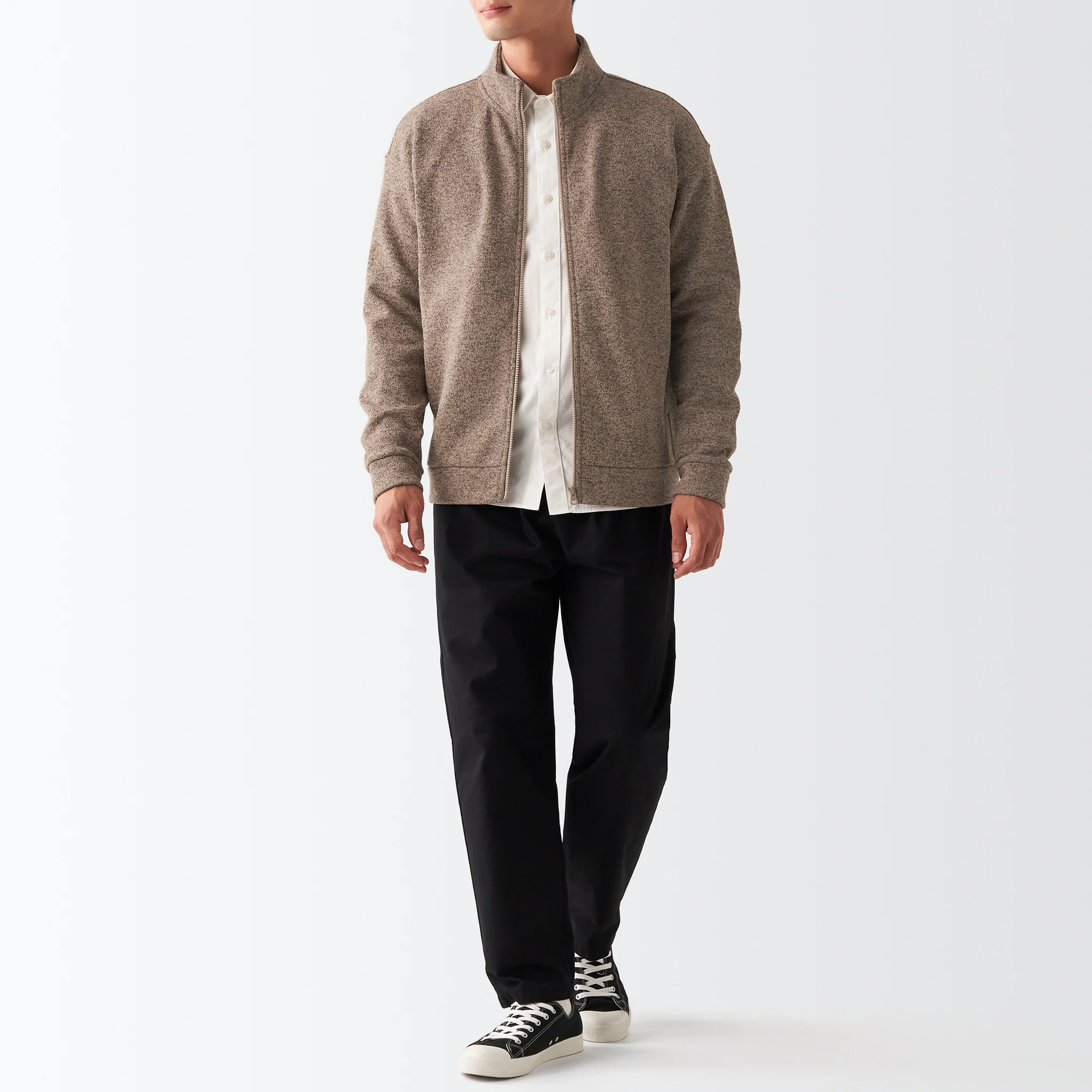 Men's Knit Fleece Stand Collar Jacket - Image 49