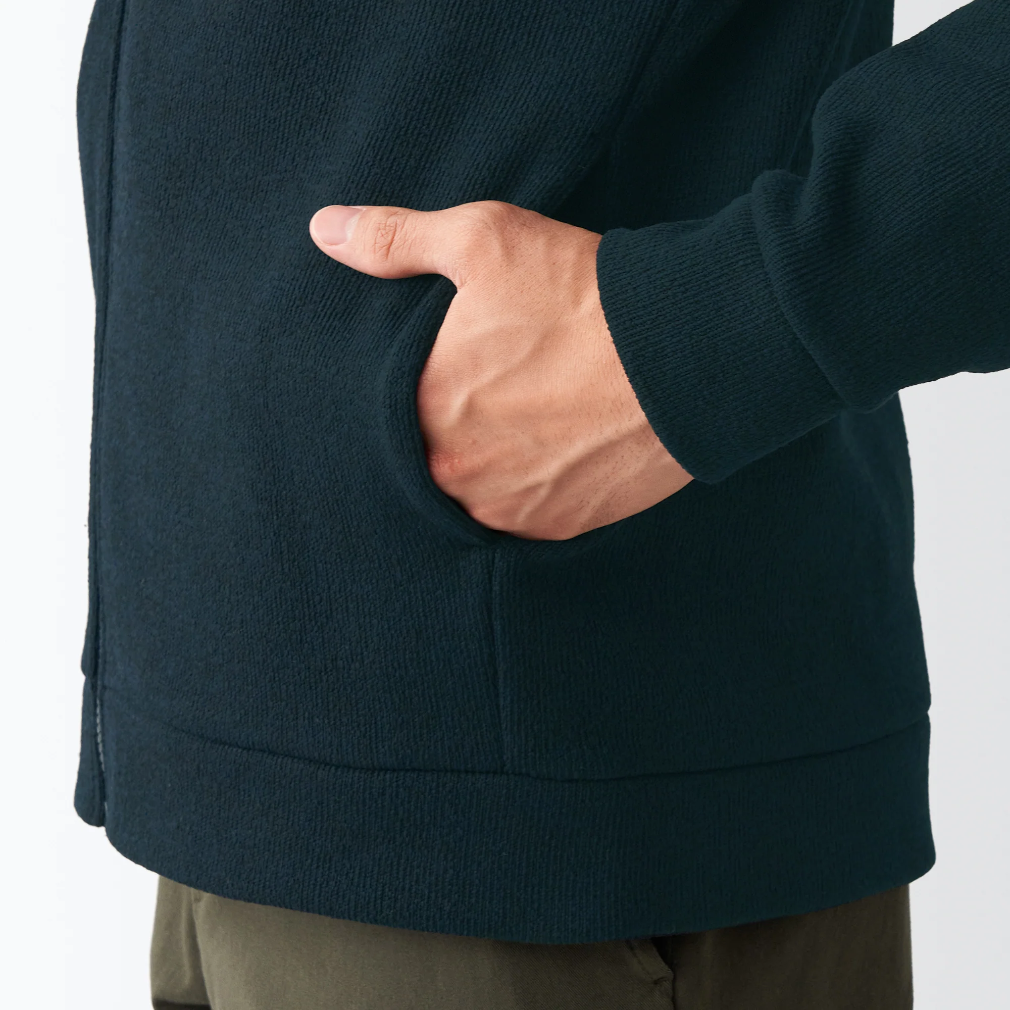 Men's Knit Fleece Stand Collar Jacket - Image 9
