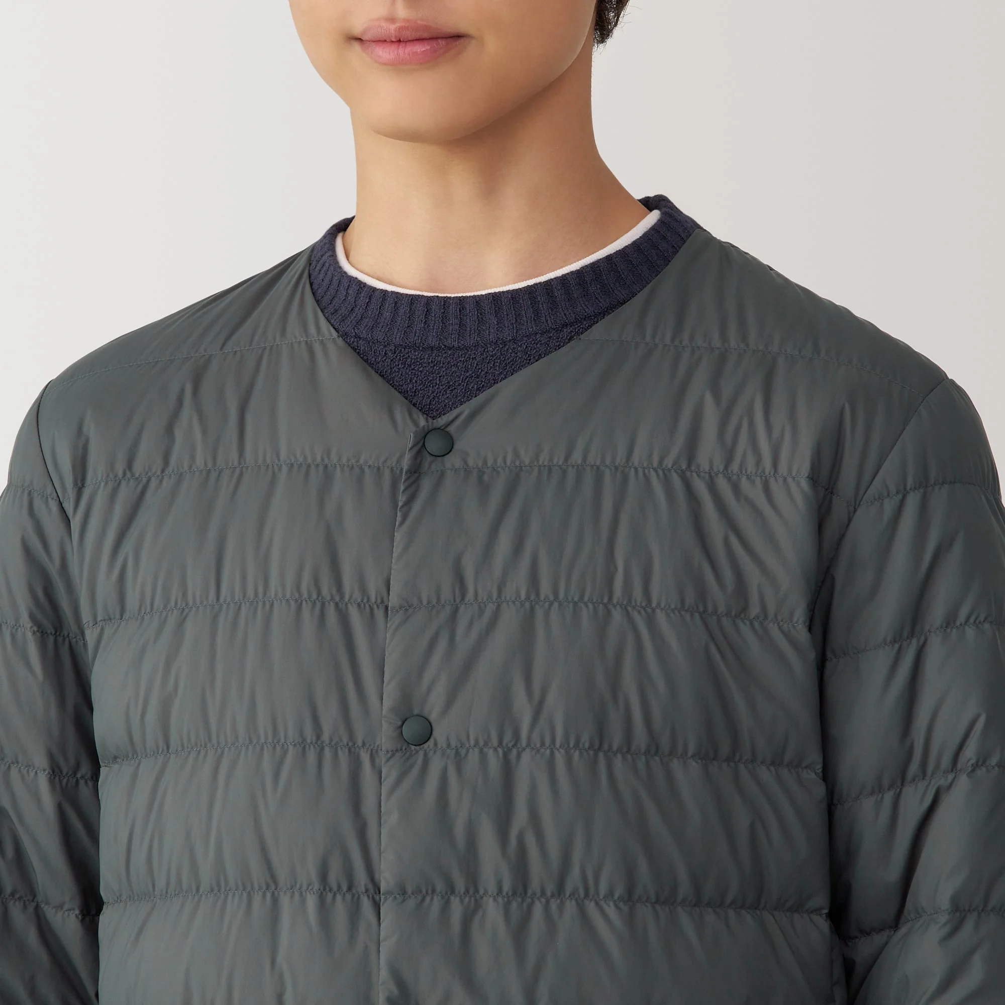 Men's Lightweight Down Collarless Jacket - Image 17