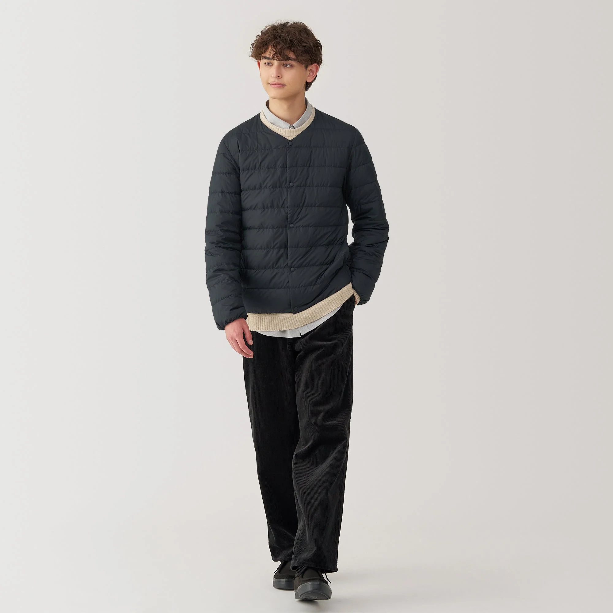 Men's Lightweight Down Collarless Jacket - Image 25