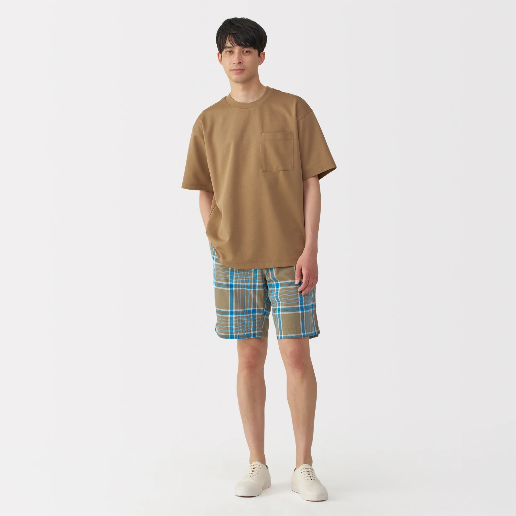 Men's Madras Check Button Easy Shorts - Image 31