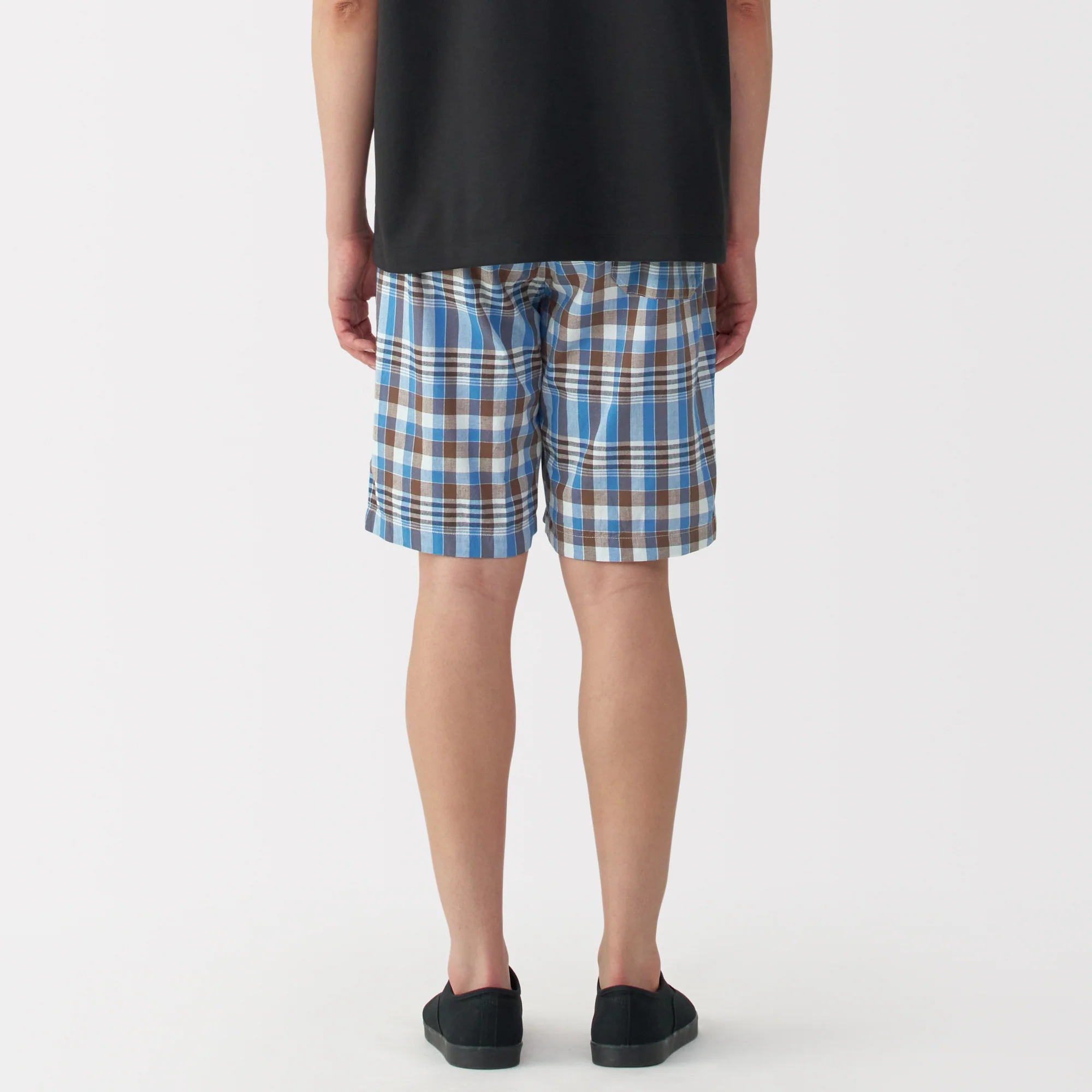 Men's Madras Check Button Easy Shorts - Image 6