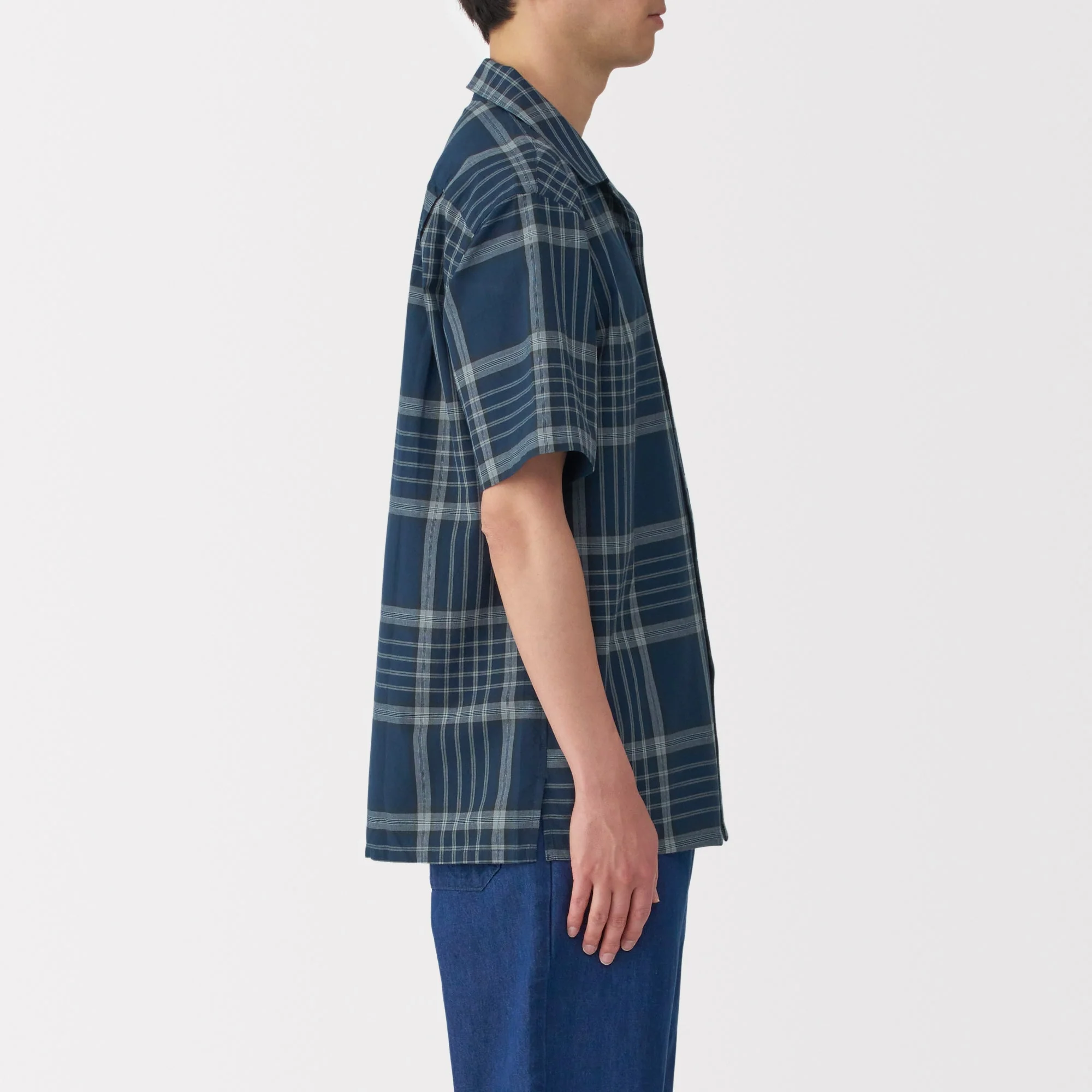 Men's Madras Check Open Collar Shirt - Image 32