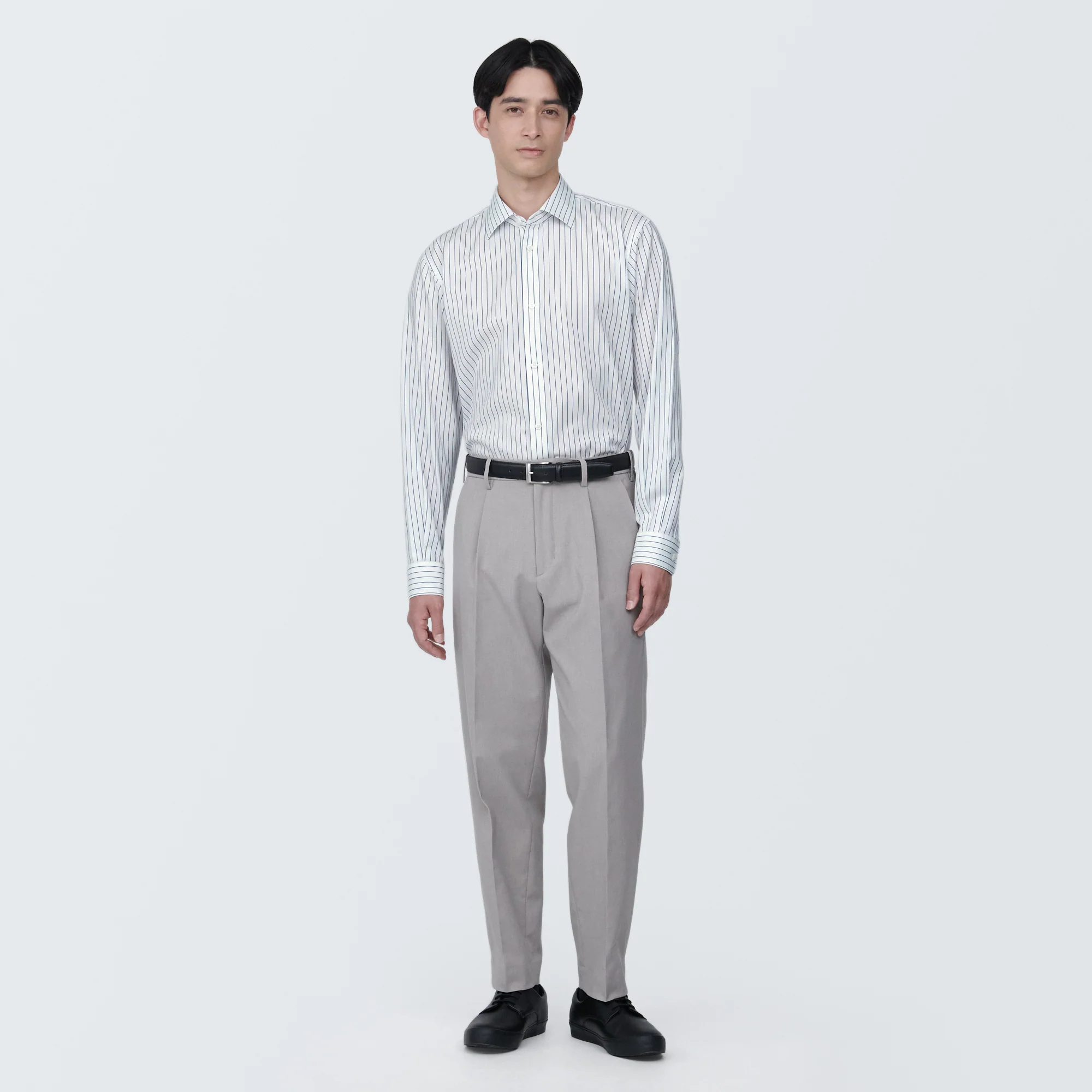 Men's Non-Iron Semi Wide Collar Striped Shirt - Image 12