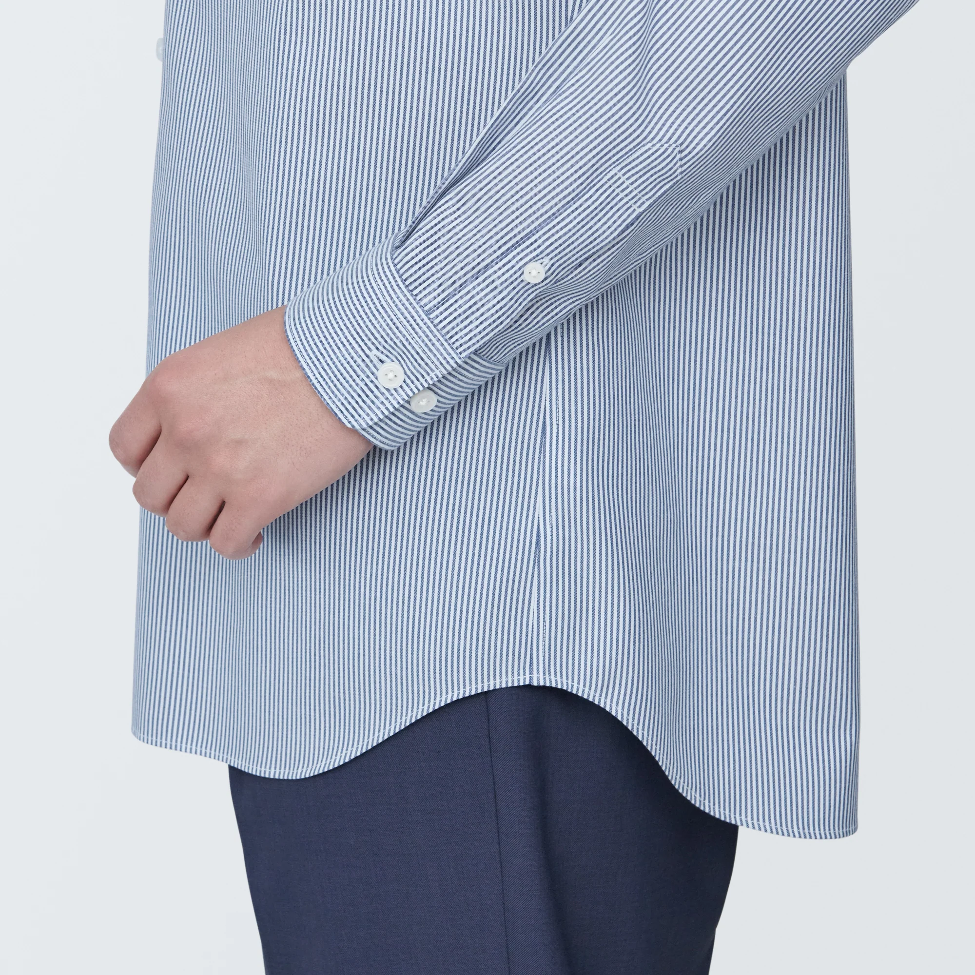 Men's Non-Iron Semi Wide Collar Striped Shirt - Image 8