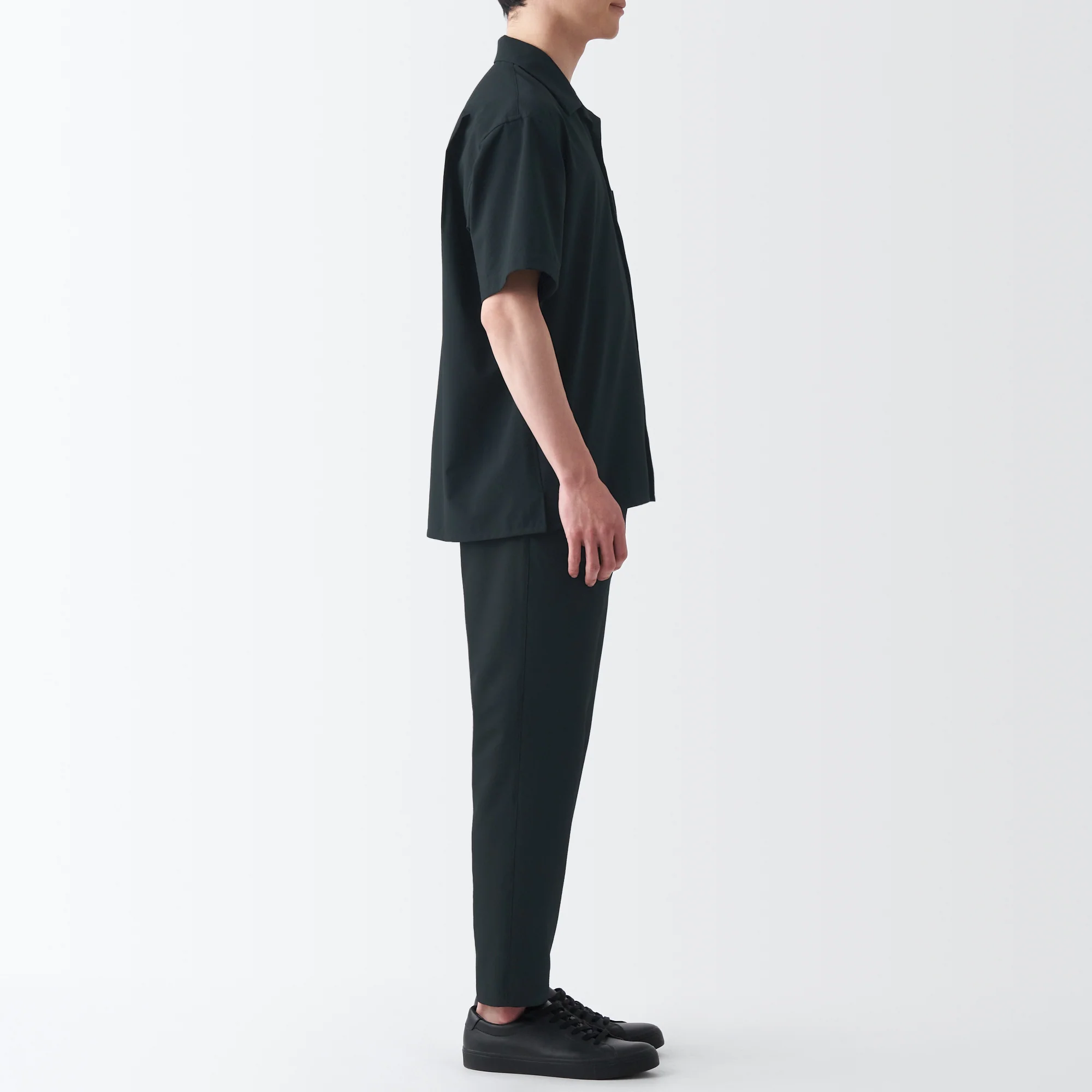 Men's Seersucker Open Collar Short Sleeve Shirt - Image 23