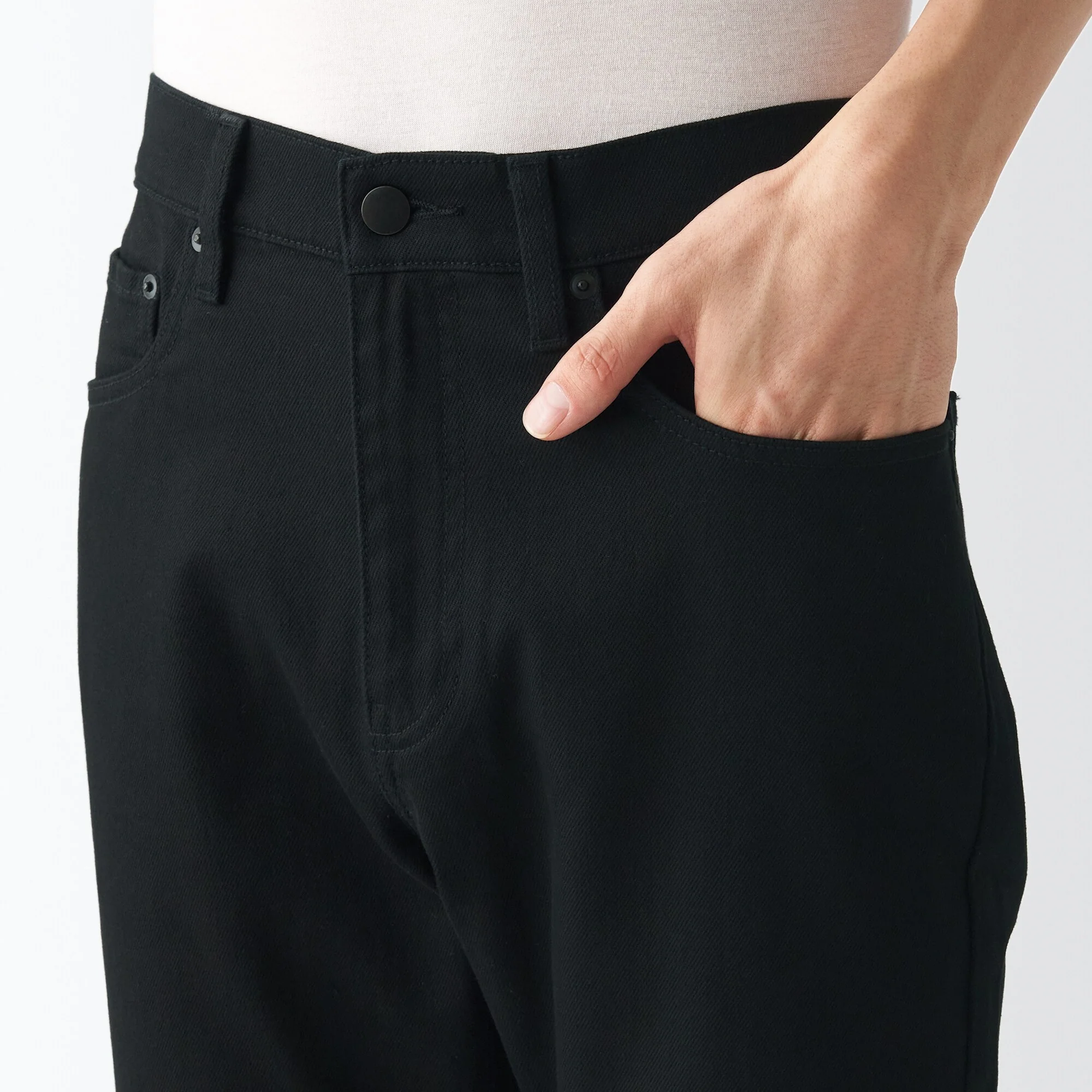 Men's Stretch Denim Slim Pants Black (L 32inch / 82cm) - Image 7