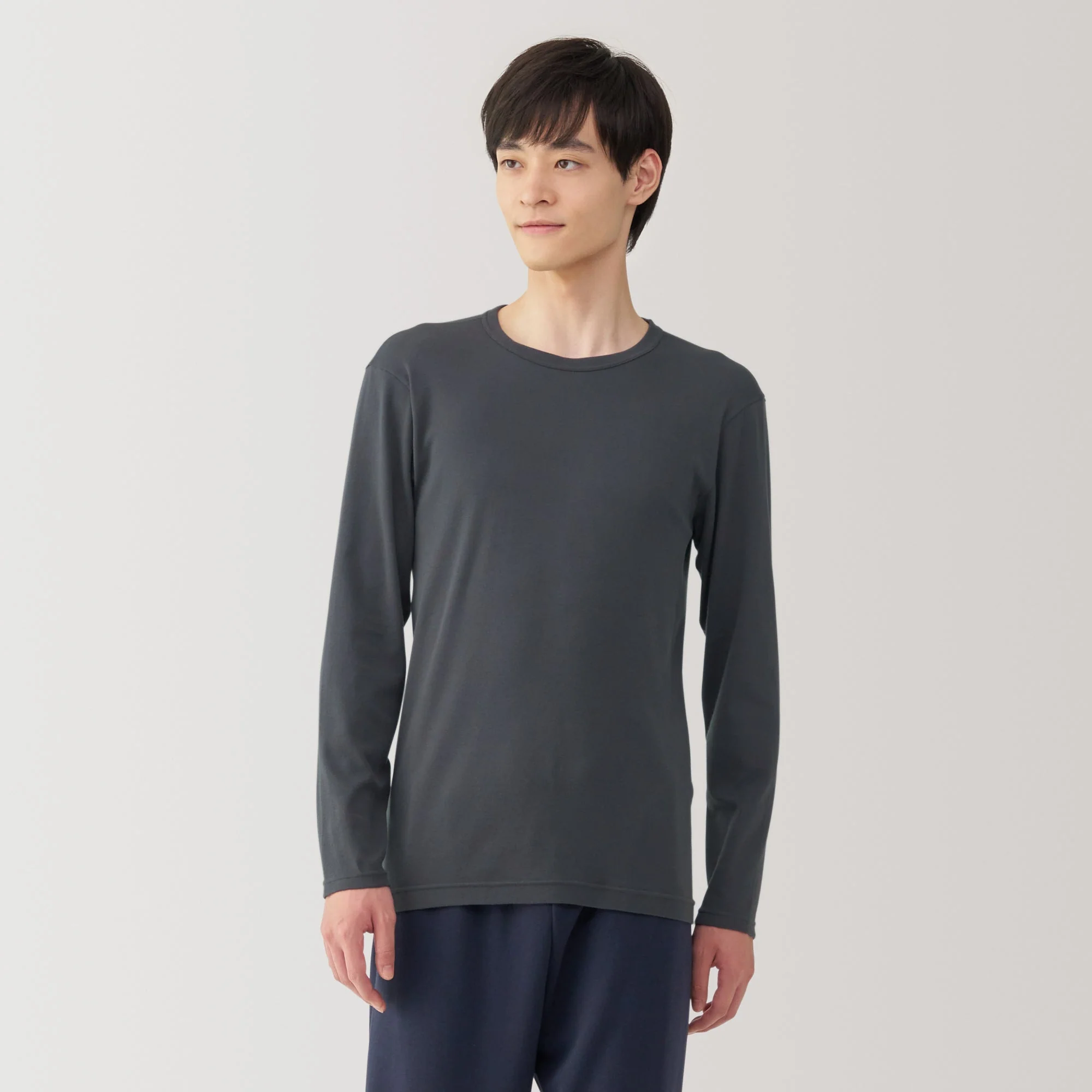 Men's Warm Cotton Crew Neck Long Sleeve T-Shirt - Image 17