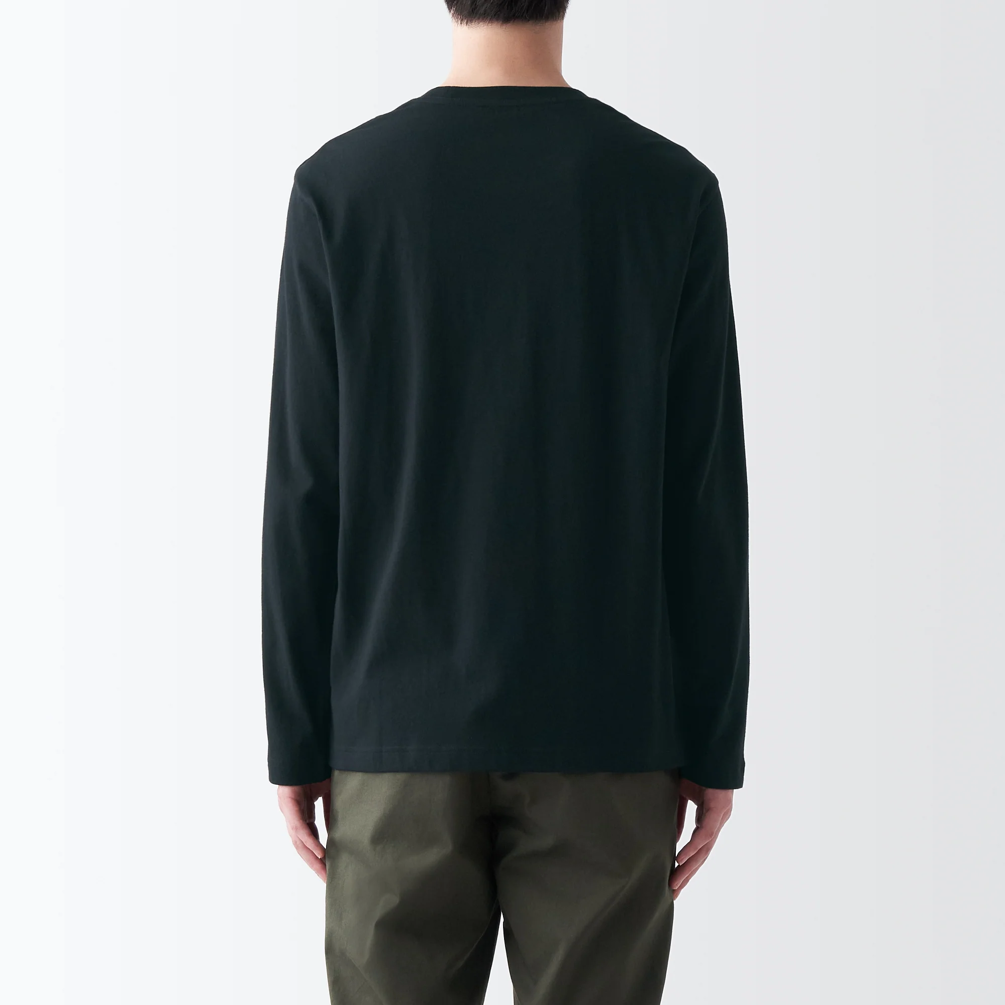 Men's Washed Jersey Crew Neck Long Sleeve T-Shirt - Image 27