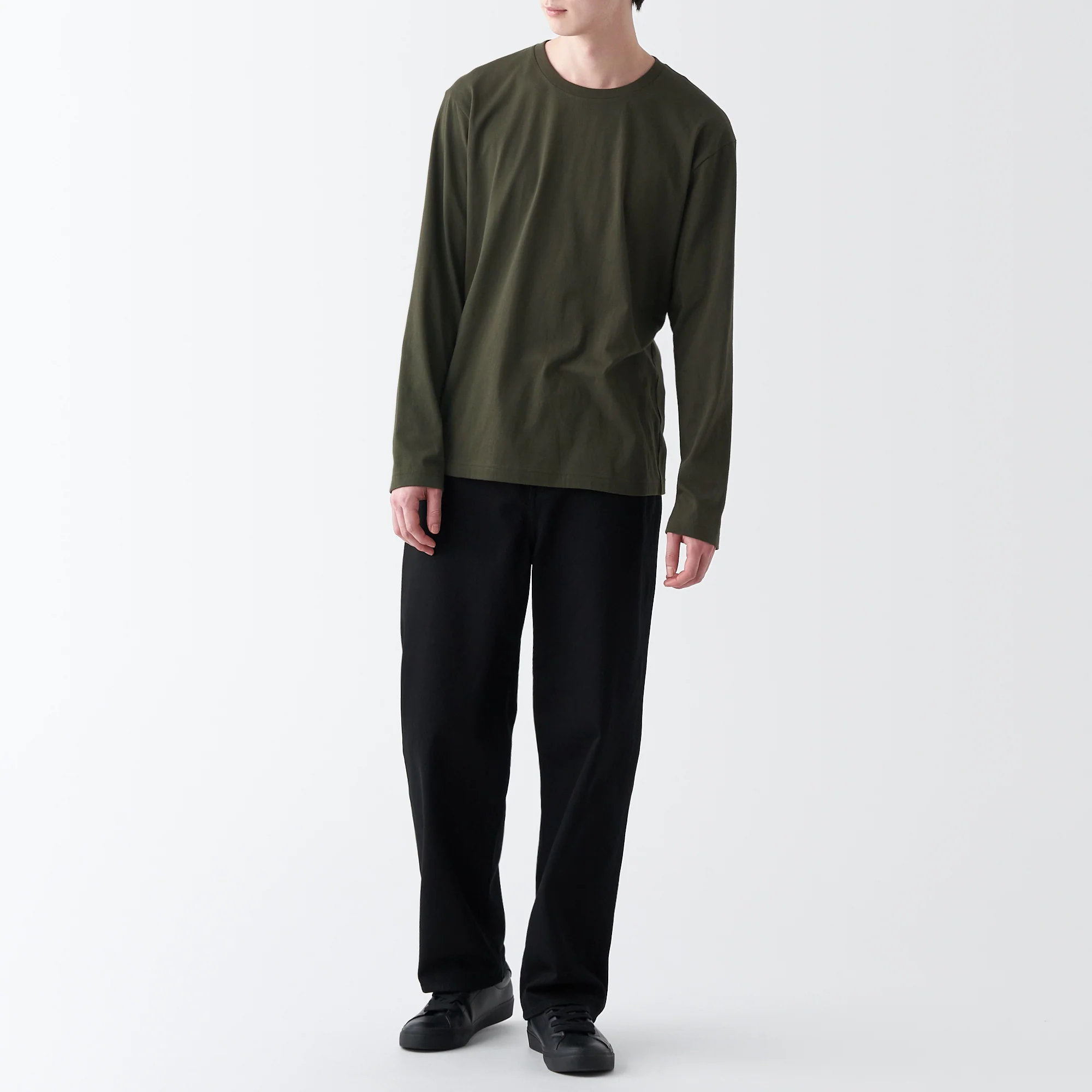 Men's Washed Jersey Crew Neck Long Sleeve T-Shirt - Image 4