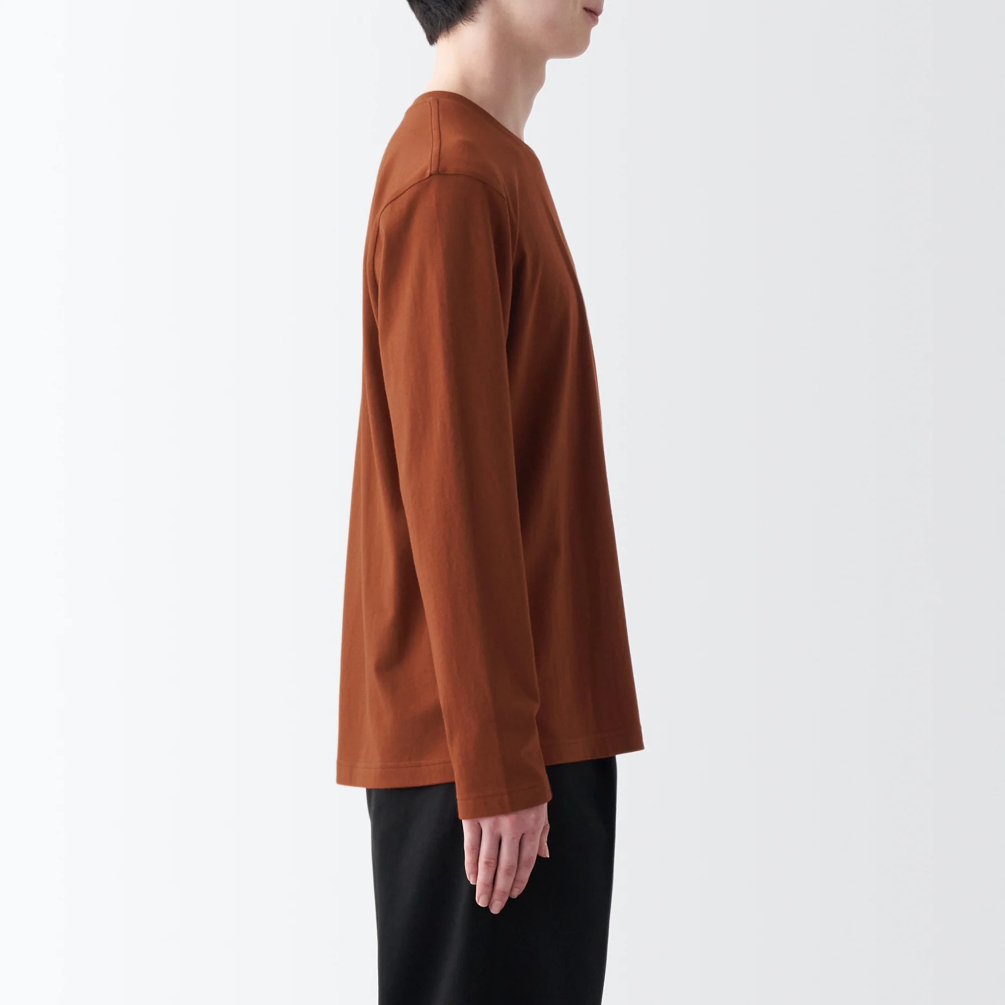 Men's Washed Jersey Crew Neck Long Sleeve T-Shirt - Image 47