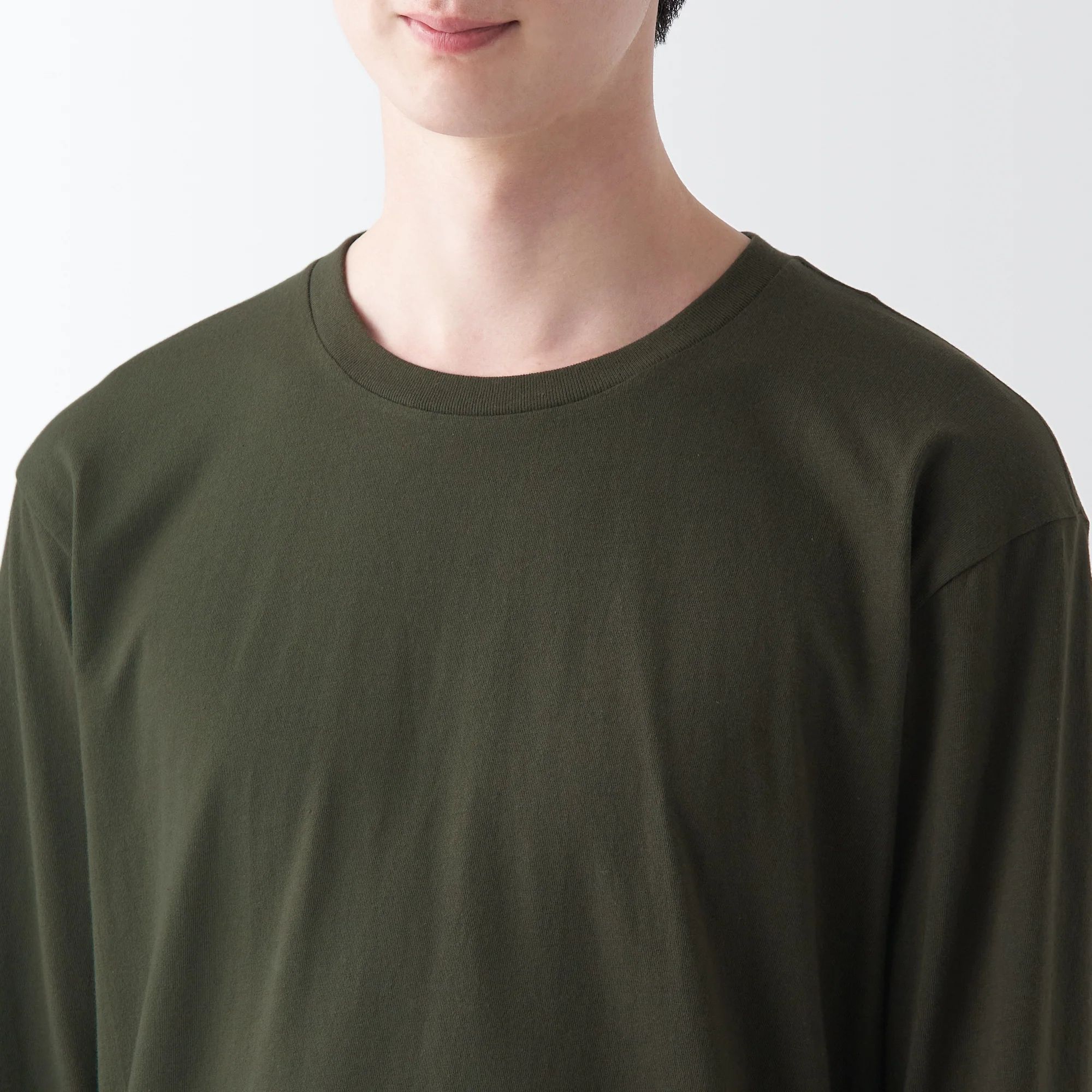 Men's Washed Jersey Crew Neck Long Sleeve T-Shirt - Image 7