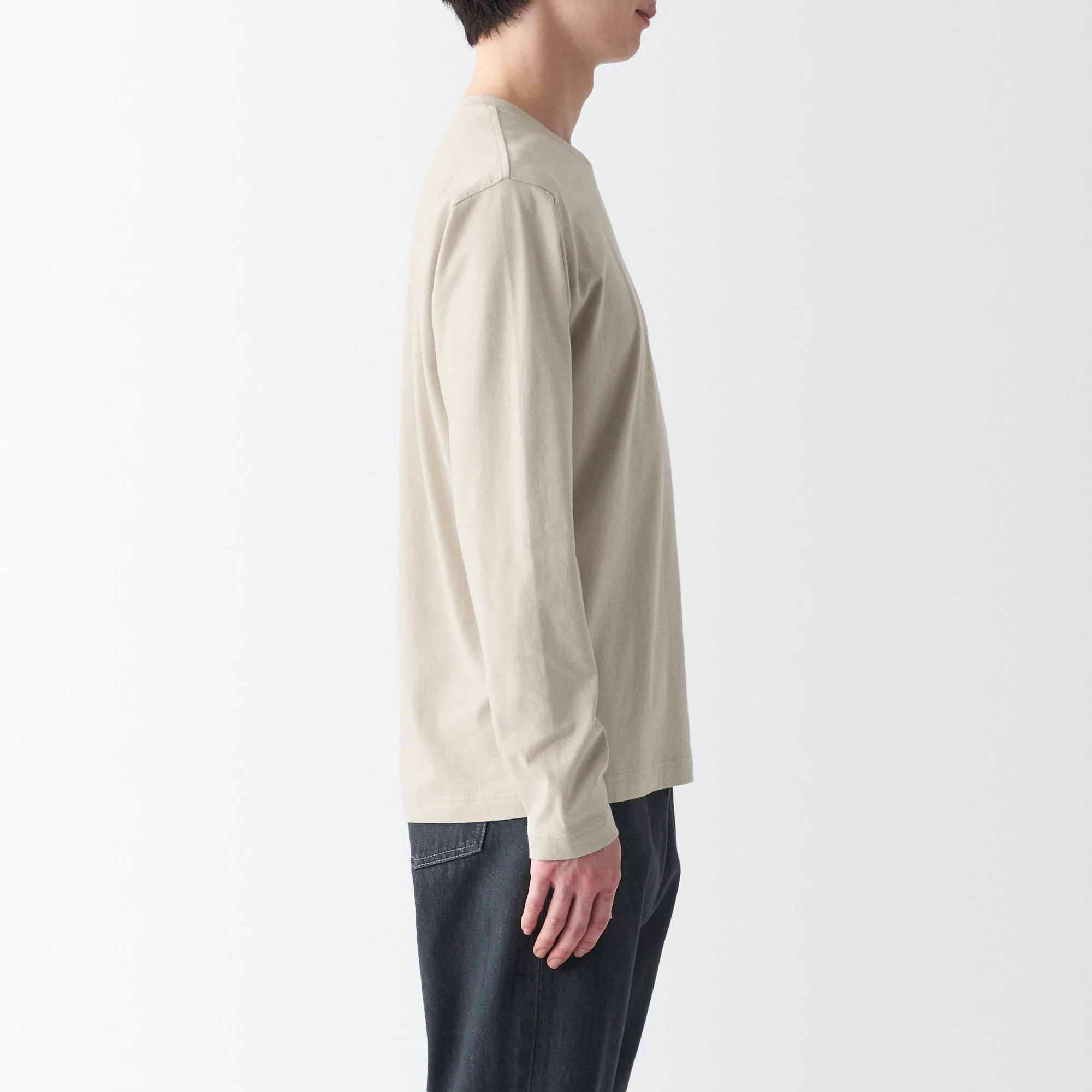 Men's Washed Jersey Crew Neck Long Sleeve T-Shirt - Image 5