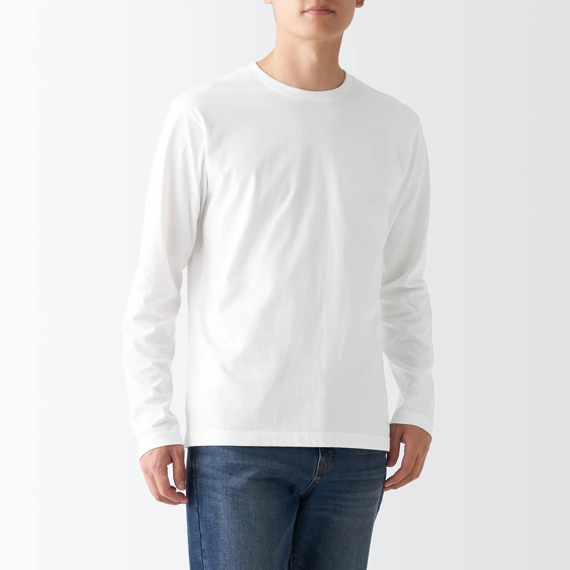 Men's Washed Jersey Long Sleeves Crew Neck T-Shirt - Image 10